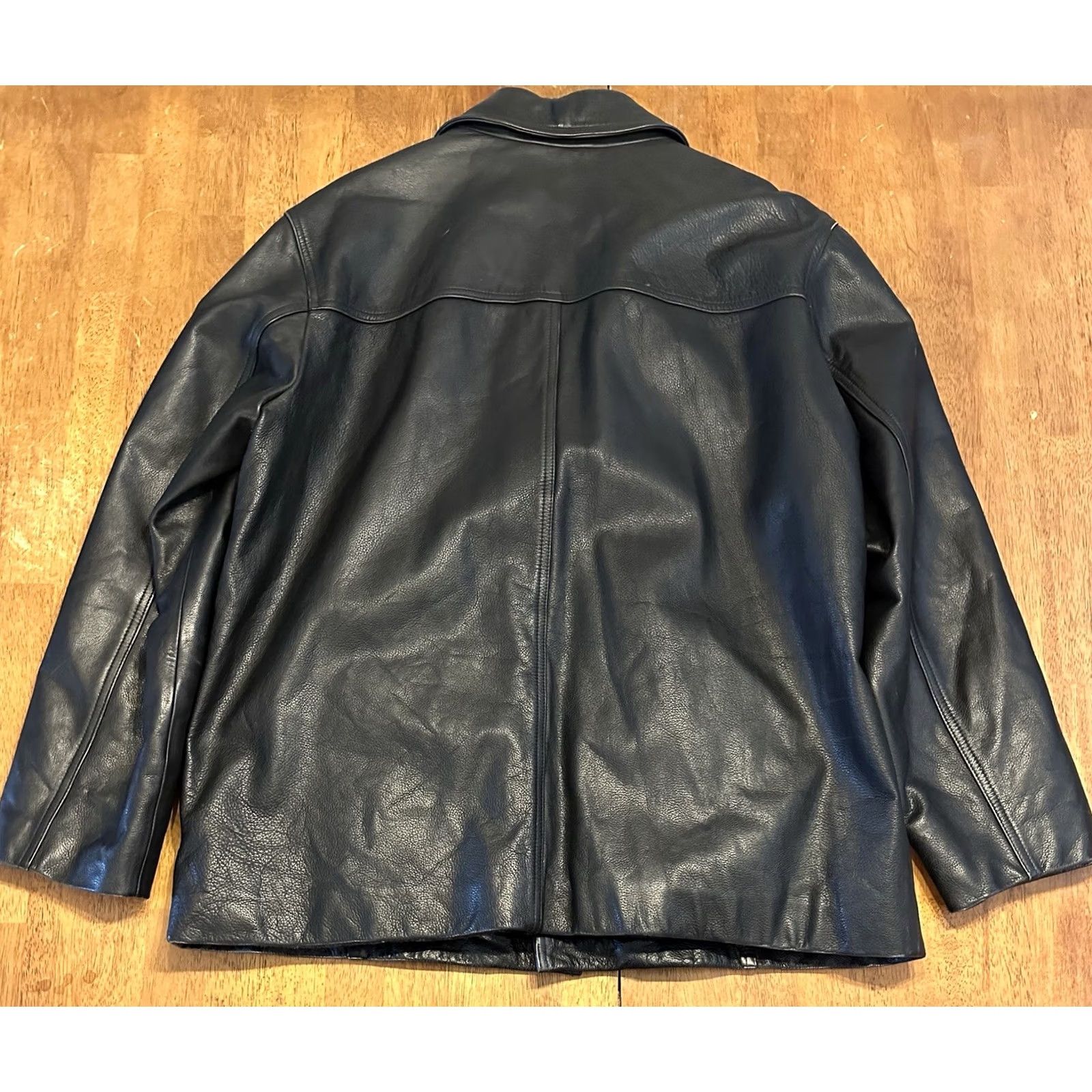 J.Crew VINTAGE J. Crew Leather Jacket XL Button Up Wool Lined Mens Black Size US XL / EU 56 / 4 - 2 Thumbnail