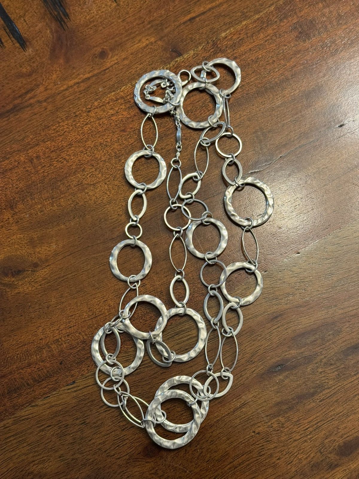 Jewelry Vintage Handmade Hammered Hoop Long Necklace Size ONE SIZE - 11 Thumbnail