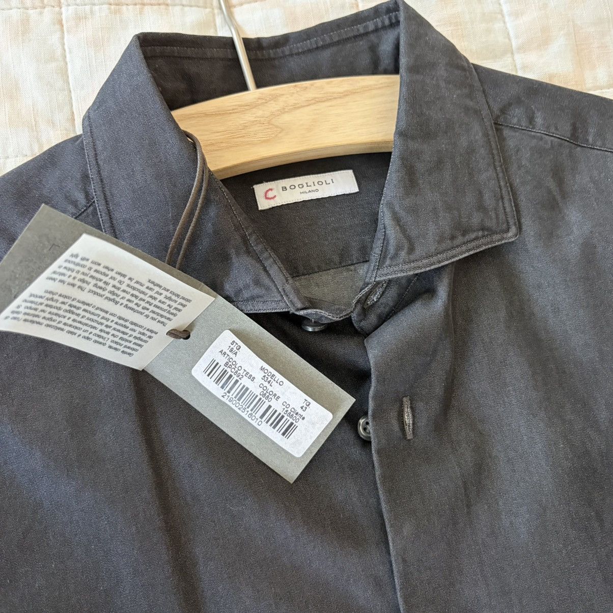 Boglioli Boglioli Milano Cotton Dress Shirt Charcoal 43/17 NWT Size US S / EU 44-46 / 1 - 3 Thumbnail
