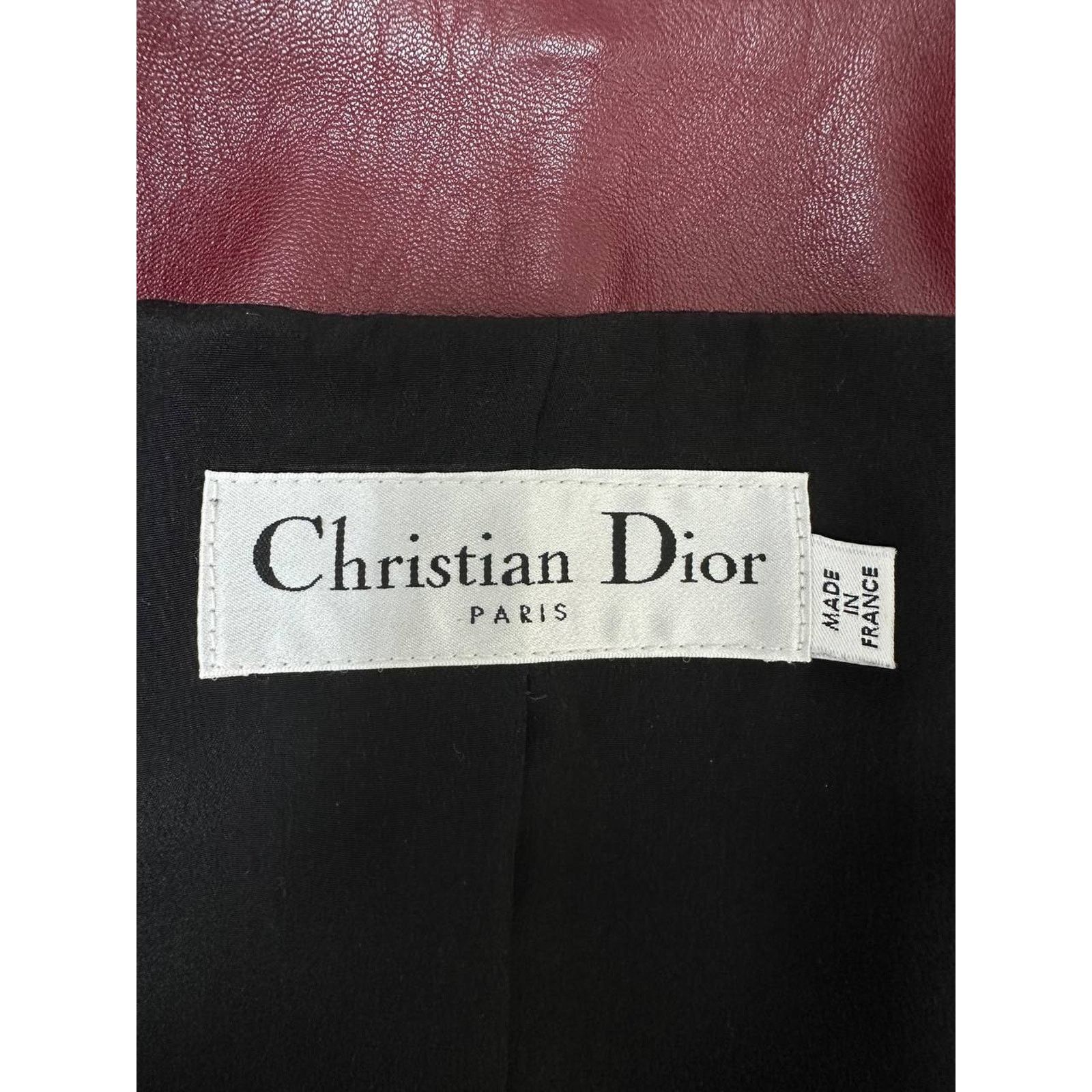 Dior Christian Dior Burgundy Leather Biker Jacket Sz.38 Size S / US 4 / IT 40 - 5 Thumbnail