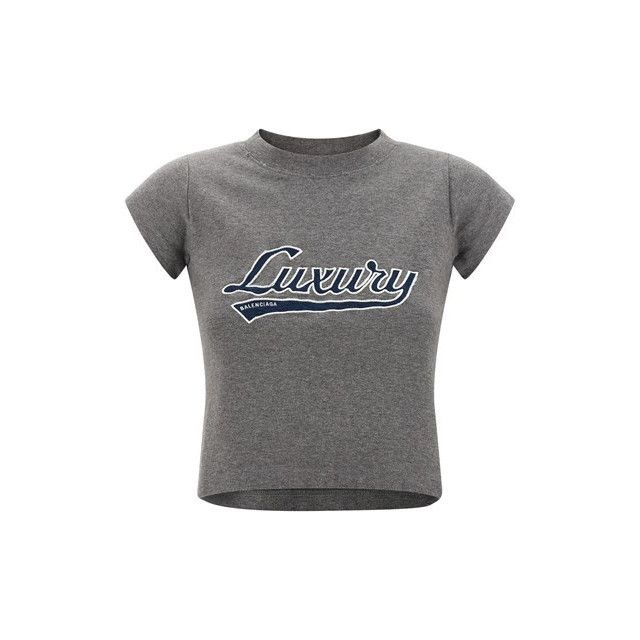BALENCIAGA Women's Gray Cotton T-shirt New & Authentic (Wome