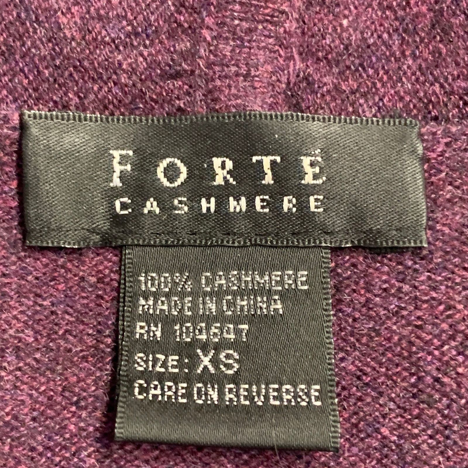 Other FORTE Maroon Melange Cashmere V-Neck Mini Sweater Dress Size XS / US 0-2 / IT 36-38 - 8 Thumbnail