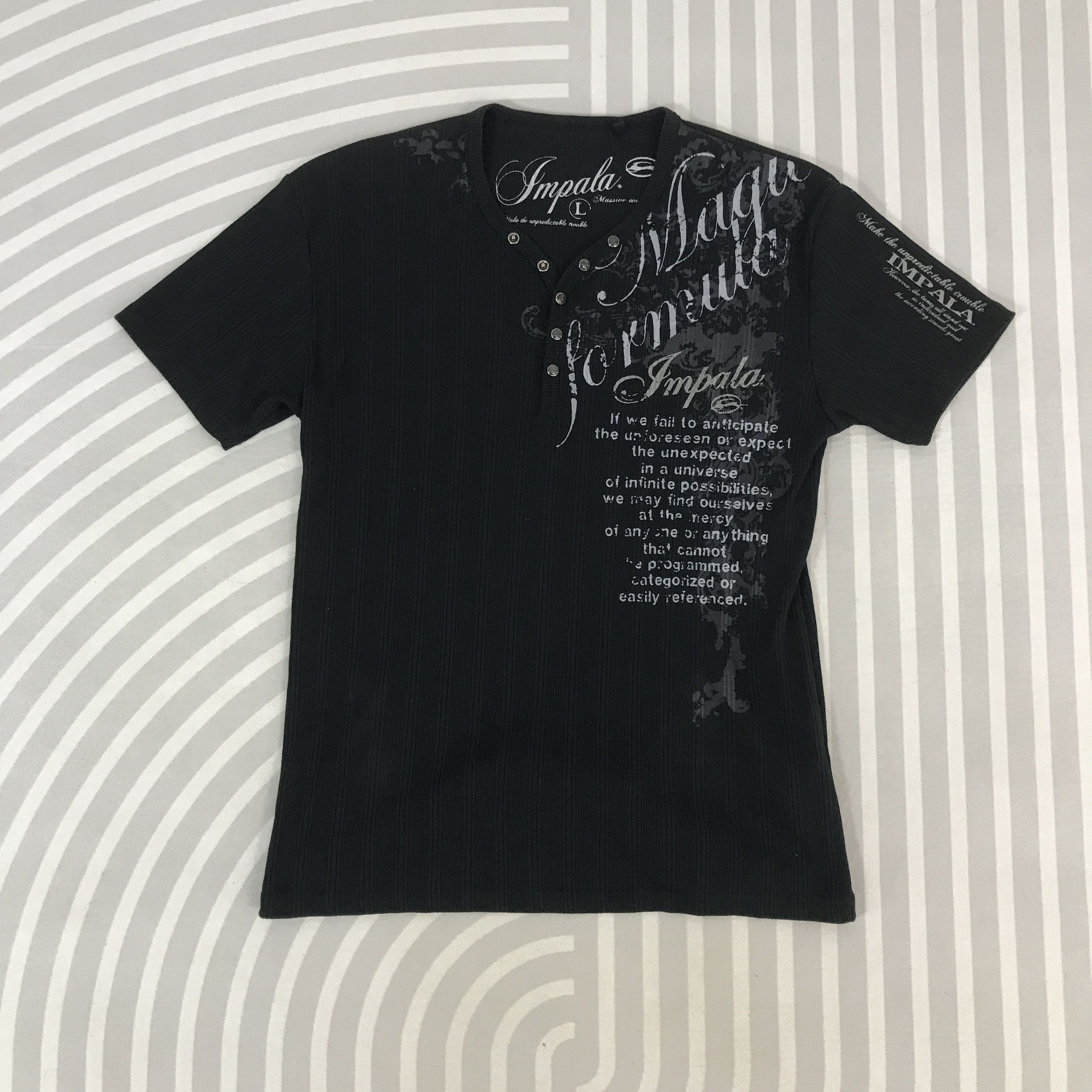 Japanese Brand Vintage Impala Snap button collar T-Shirt Size US L / EU 52-54 / 3 - 1 Thumbnail