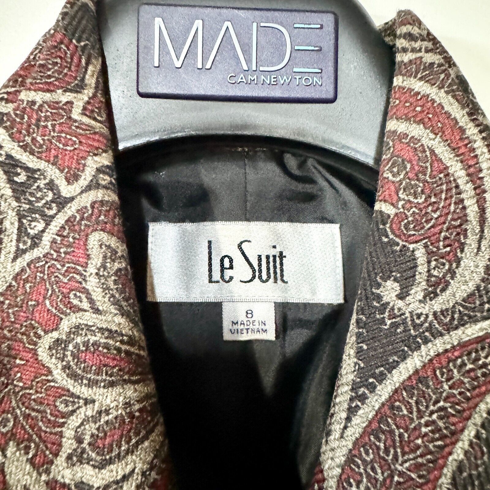 Vintage Vintage Le Suit Paisley Brown Button Collared Blazer Size 8 Size M / US 6-8 / IT 42-44 - 2 Thumbnail