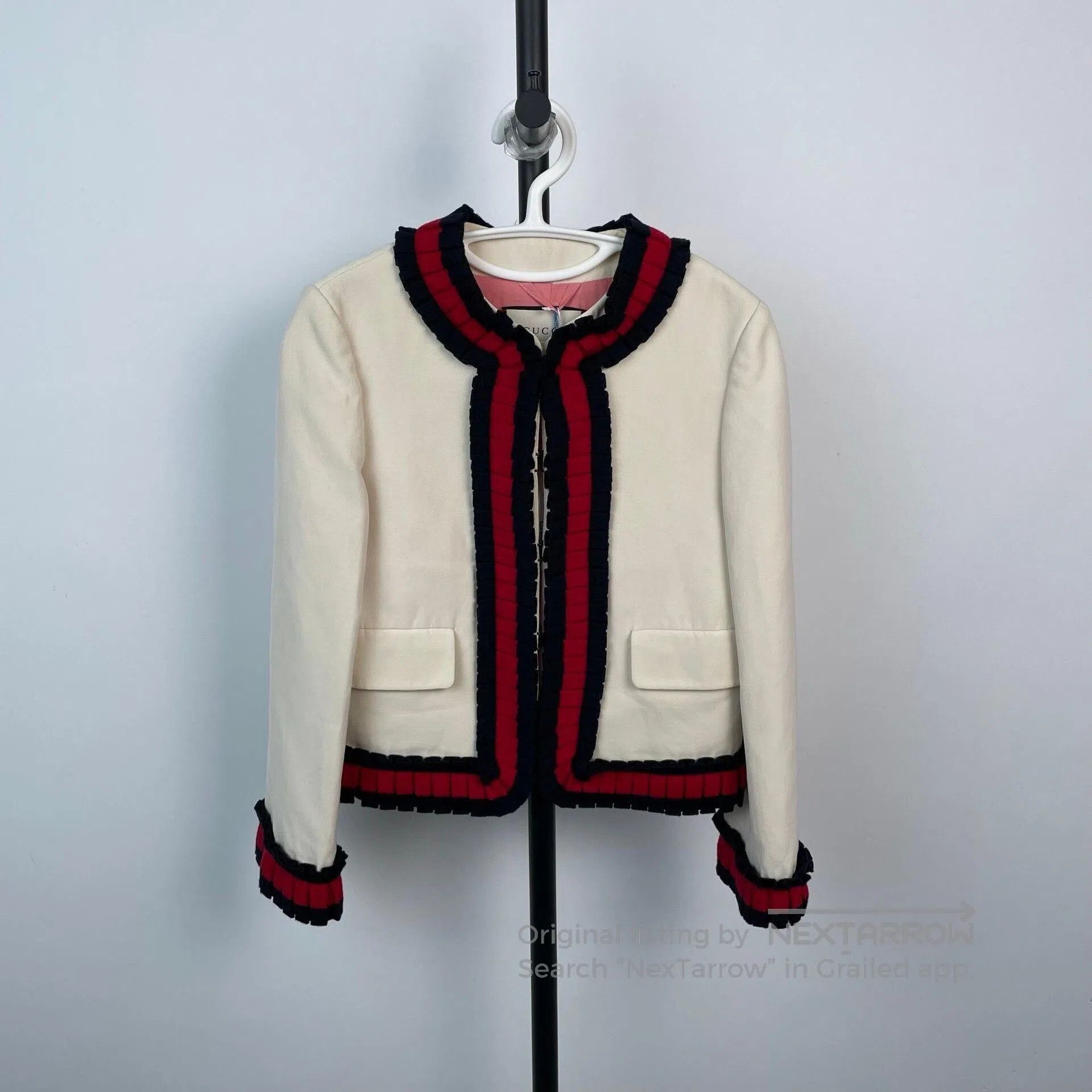 Gucci Gucci White Coat w/ Red Blue Trim Size 38. Size S / US 4 / IT 40 - 1 Thumbnail
