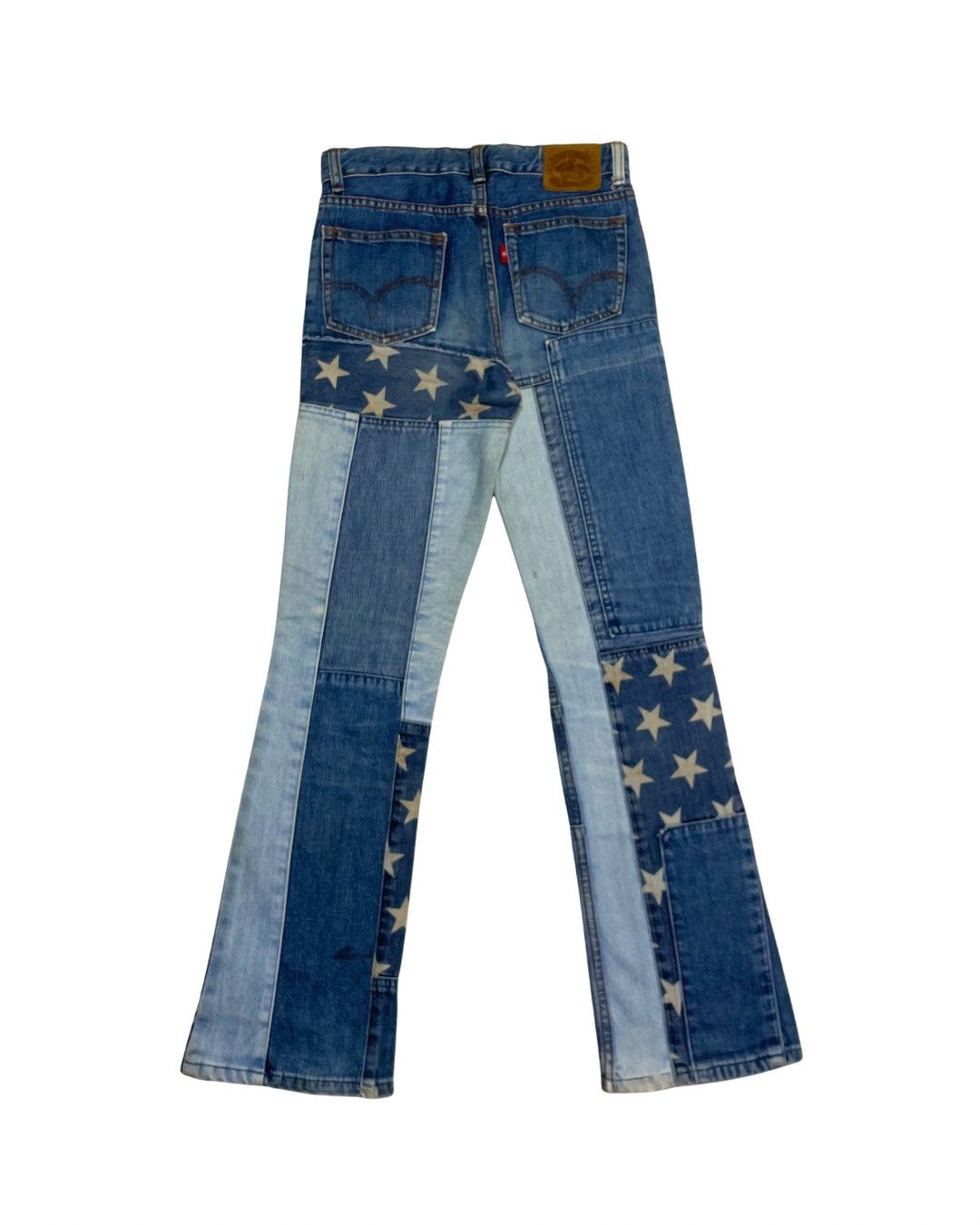 Angel Blue Angel Blue Multi-Tone Denim Star Patchwork Flare Jeans Size 26" / US 2 / IT 38 - 2 Thumbnail