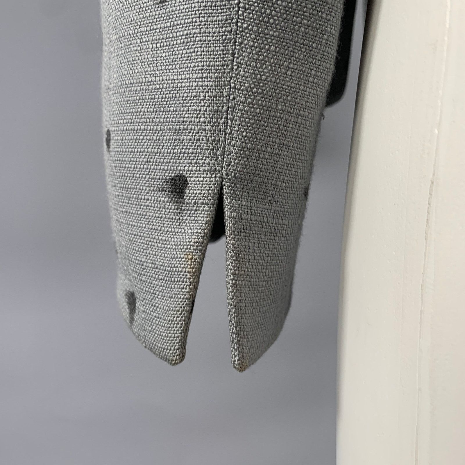 Akris AKRIS Size 12 Grey Black Viscose Wool Spotted Cropped Blazer Size XL / US 12-14 / IT 48-50 - 5 Thumbnail