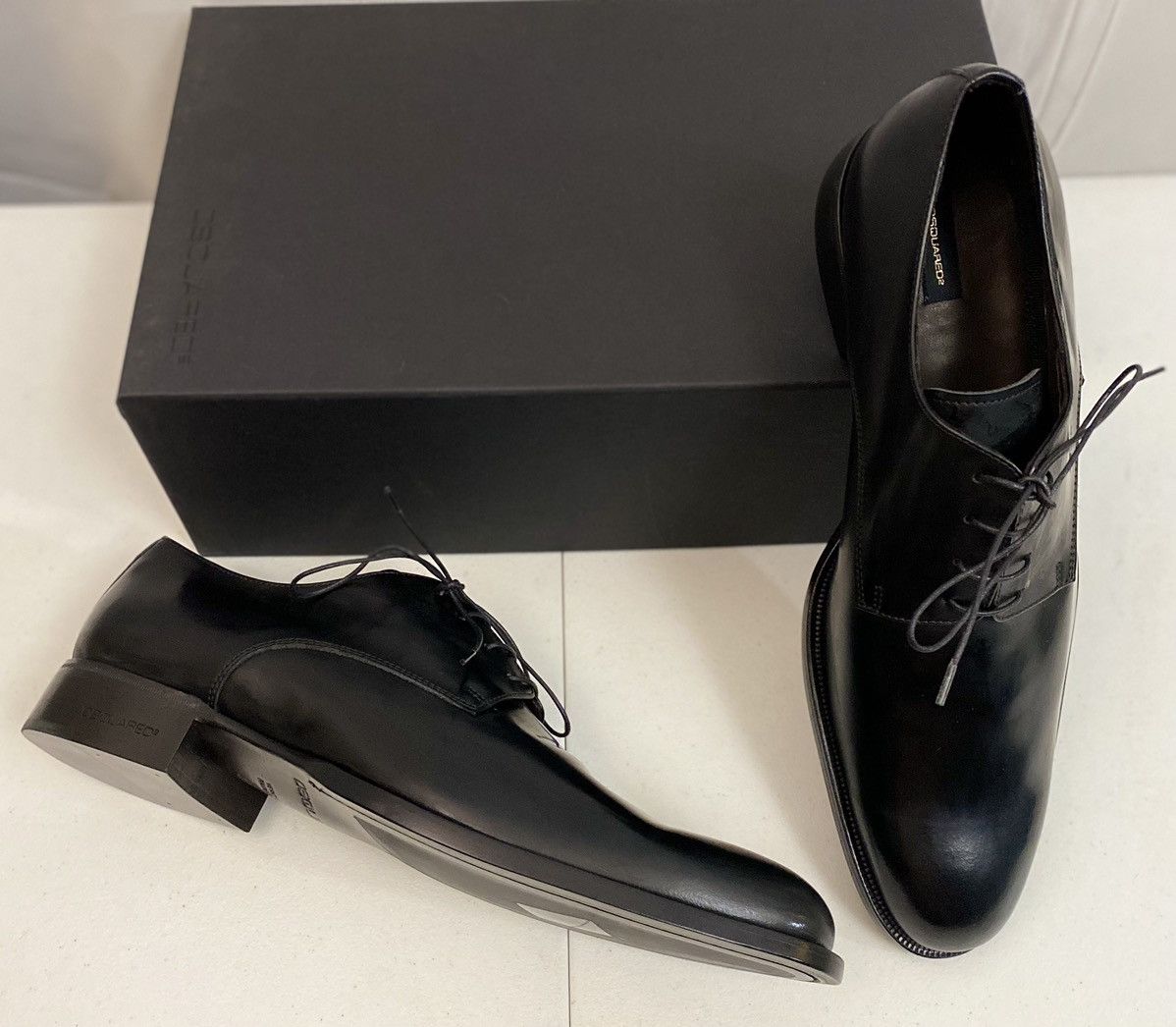 Dsquared2 Dsquared2 🇮🇹 Black Polished Leather Evening Derby 11 NEW Size US 11 / EU 44 - 6 Thumbnail
