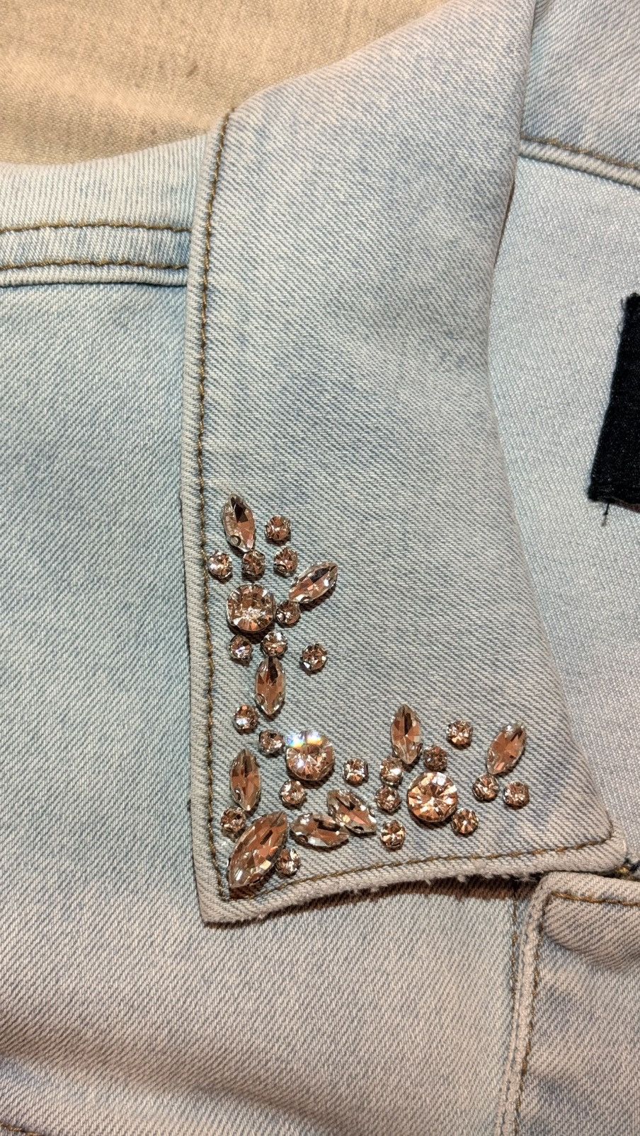 Express Express Women Denim Jacket with Rhinestone Collar – Size XL Size XL / US 12-14 / IT 48-50 - 7 Thumbnail