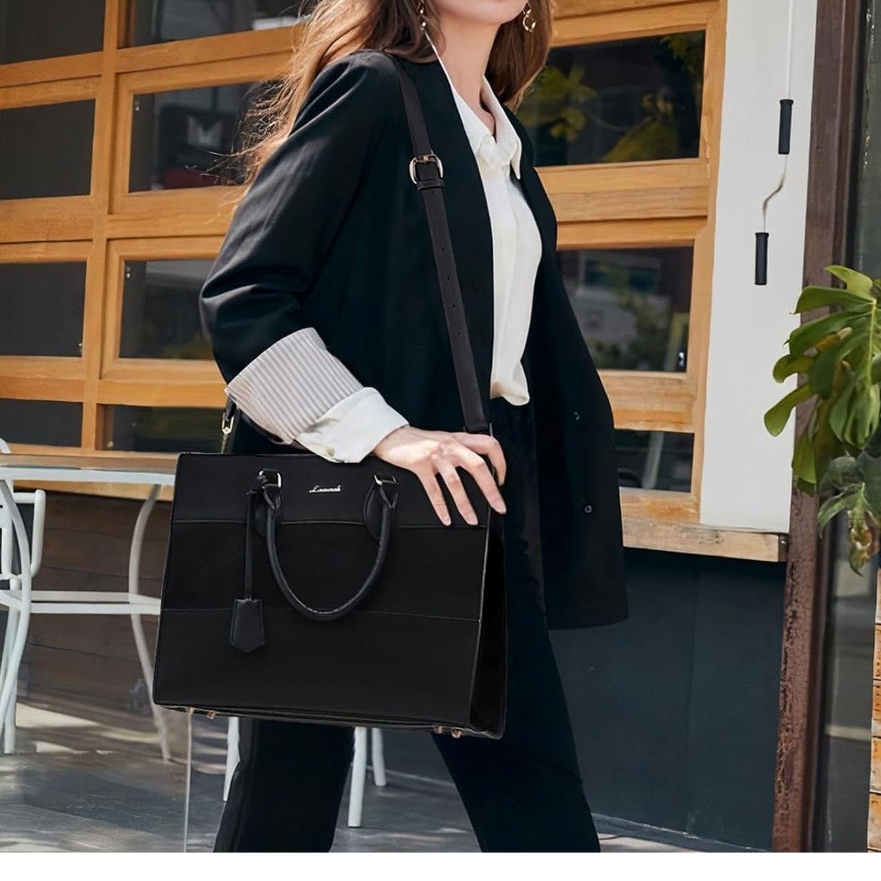 Designer Lovevook Colorblock Vegan Leather Laptop Briefcase Tote Bag Size ONE SIZE - 15 Thumbnail