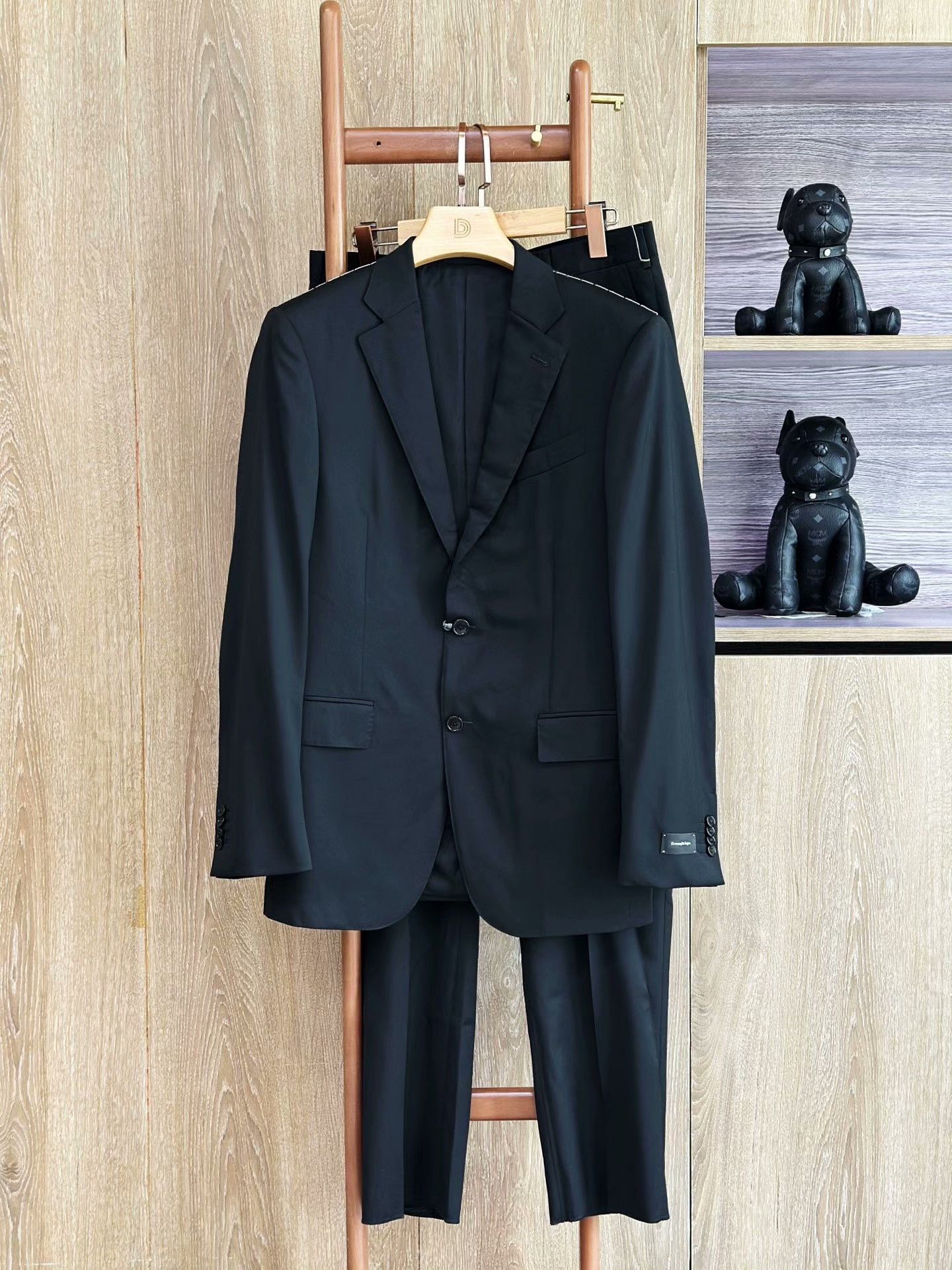 Ermenegildo Zegna Ermenegildo Zegna Black Wool Suit Size US M / EU 48-50 / 2 - 1 Thumbnail