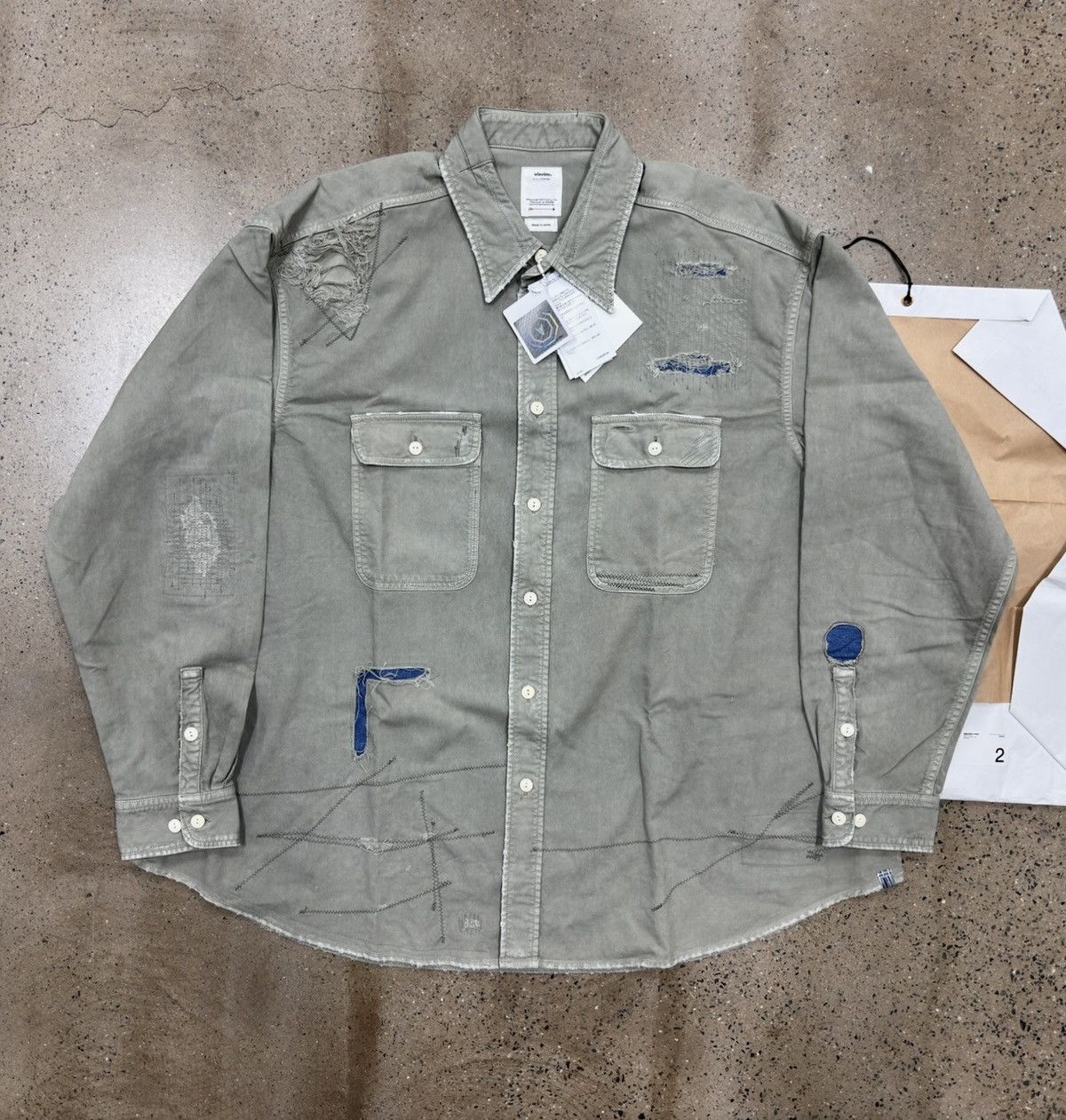 Visvim Visvim 20aw GRAND RIVER L/S CRASH Olive Size US M / EU 48-50 / 2 - 1 Thumbnail