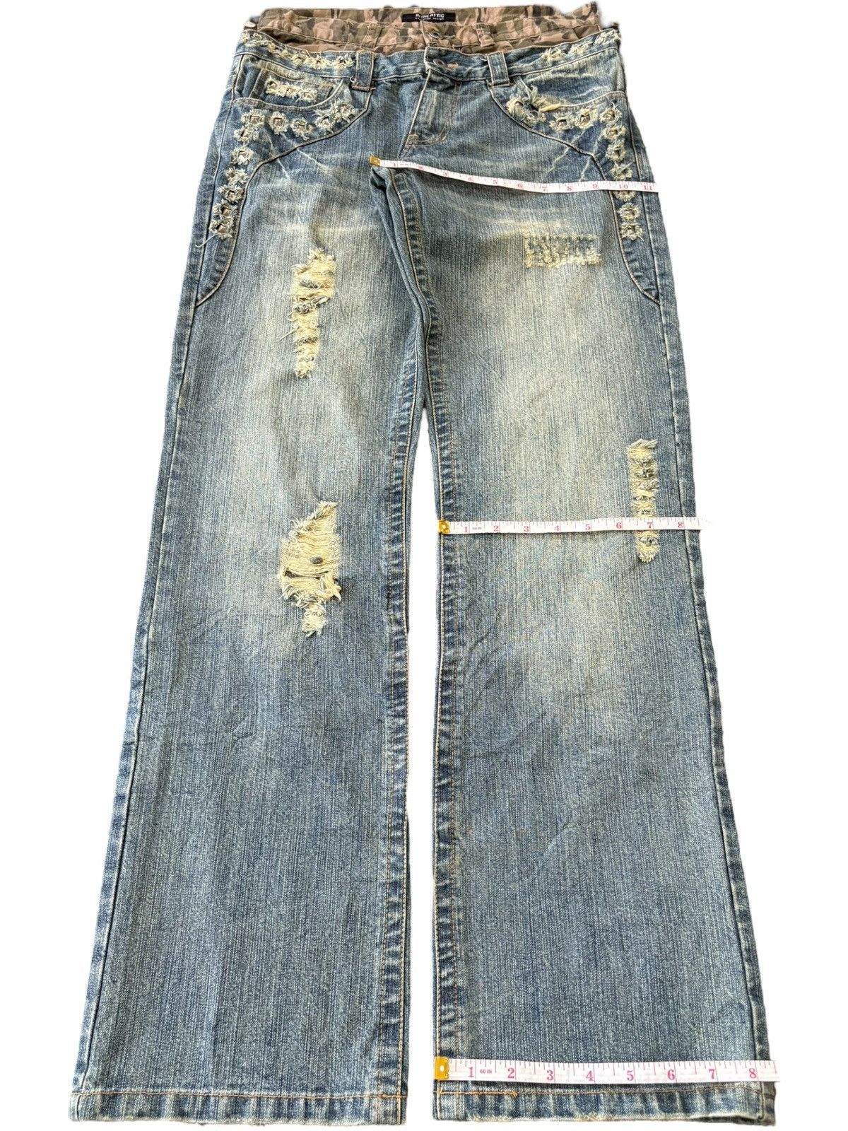 In The Attic Vintage In The Attic Double Waist Mud Wash Studd Baggy Jeans Size US 30 / EU 46 - 8 Thumbnail