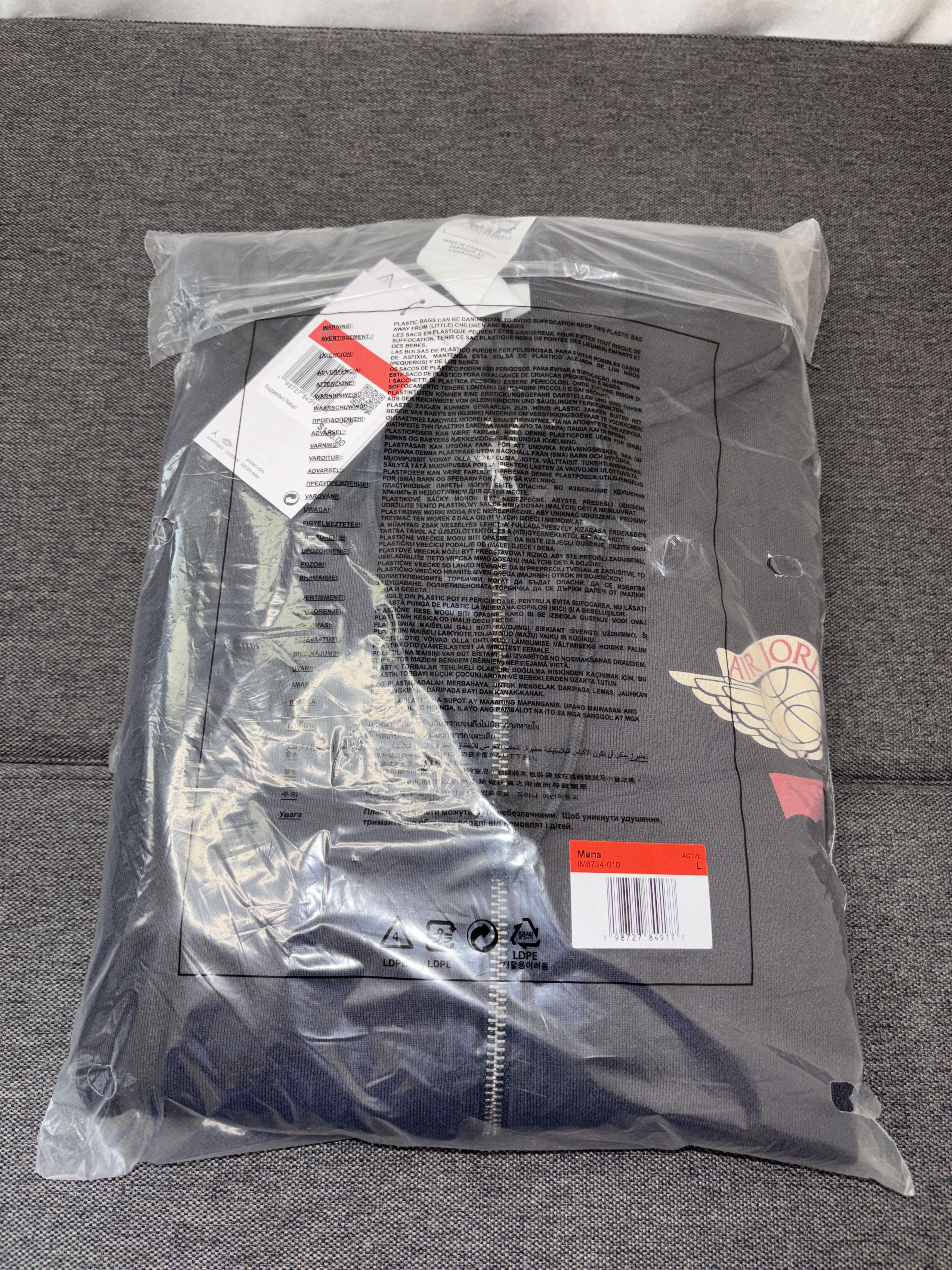 Levi's × Nike Nike Jordan x Levi's Full Zip Hoodie Black Large IM6734-010 Size US L / EU 52-54 / 3 - 2 Thumbnail