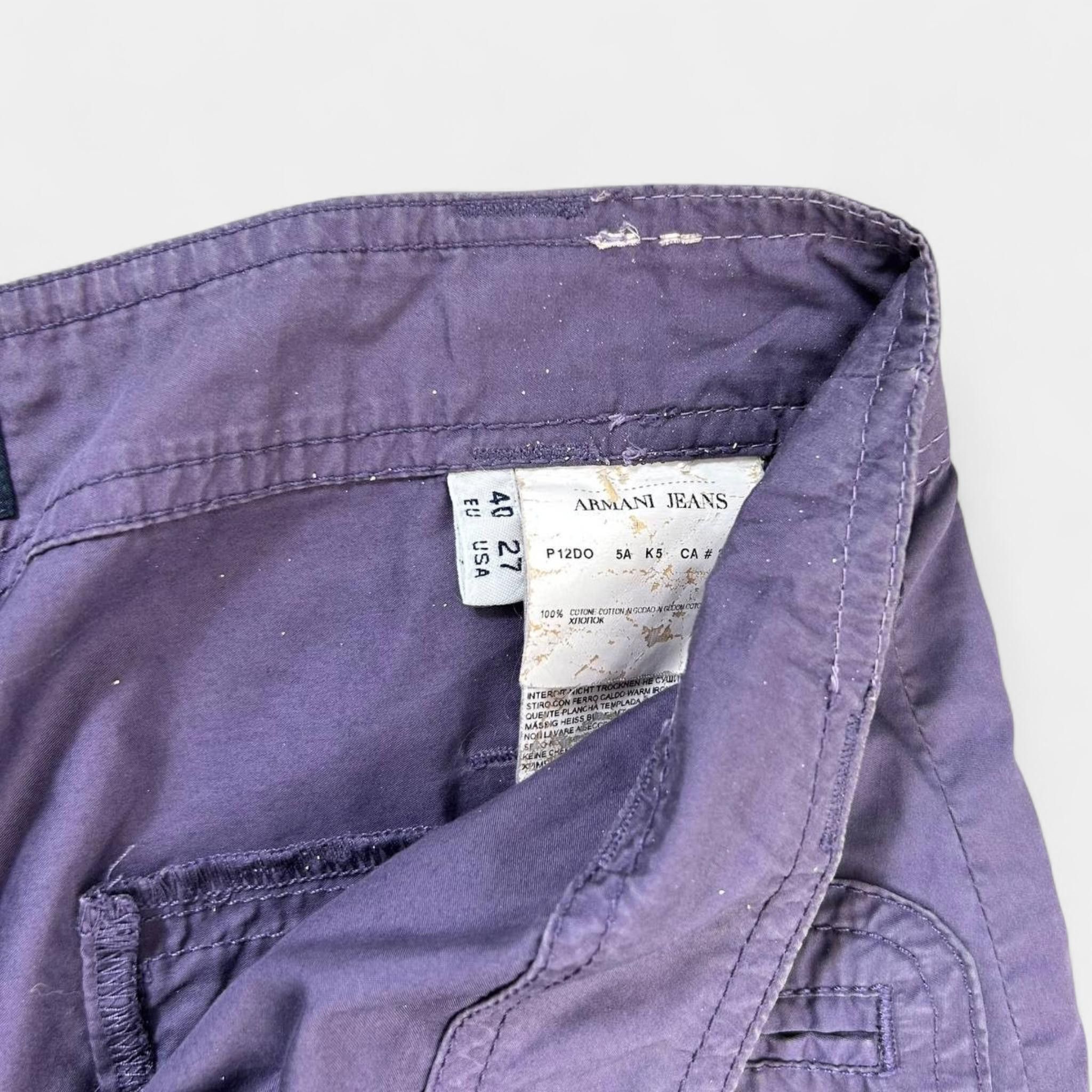 Armani Armani Jeans 2000's Cargo Purple Pants Size US 29 - 5 Thumbnail