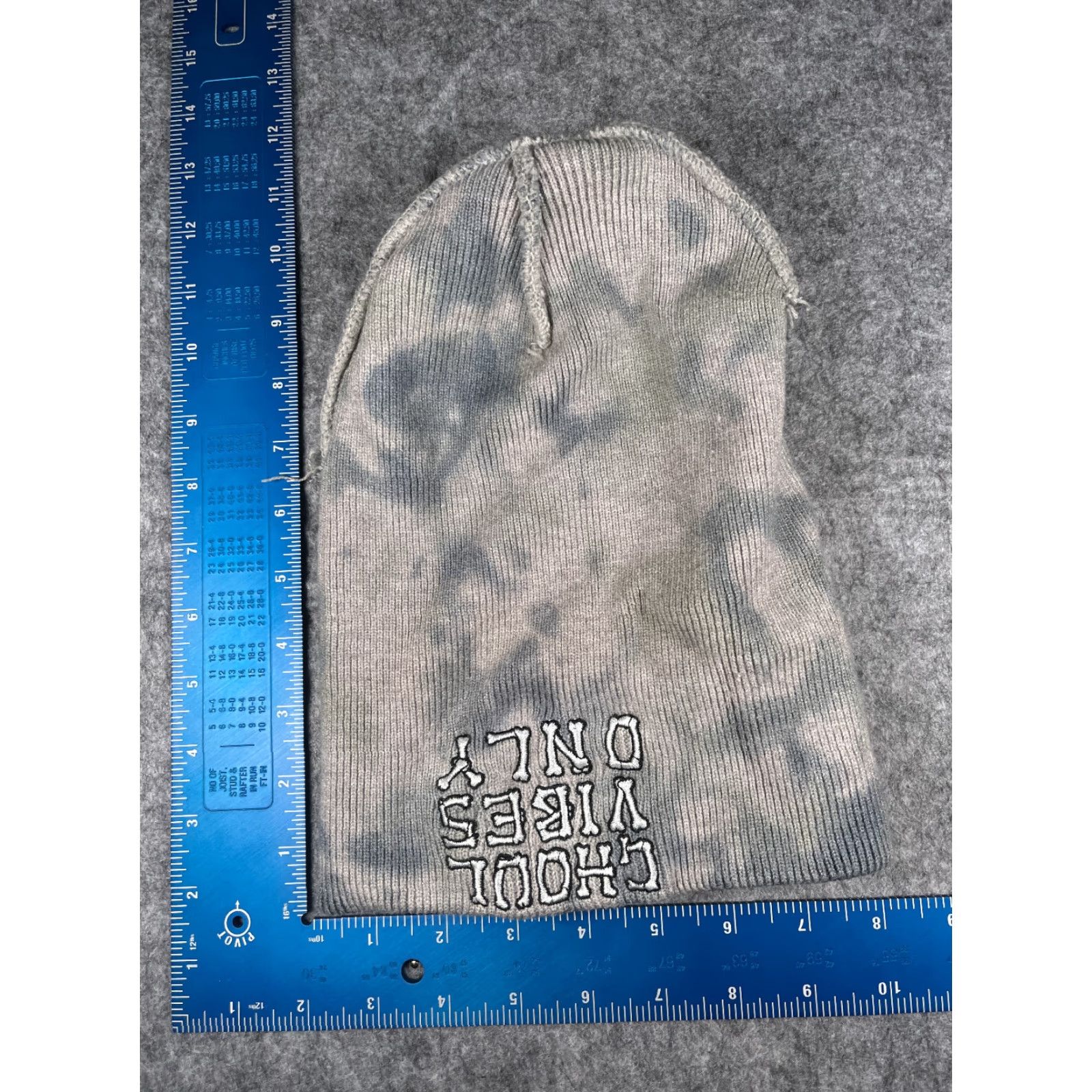Vintage Ghoul Vibes Beanie Adult One Size Blue Gray Acrylic Knit FH Halloween Size ONE SIZE - 5 Thumbnail