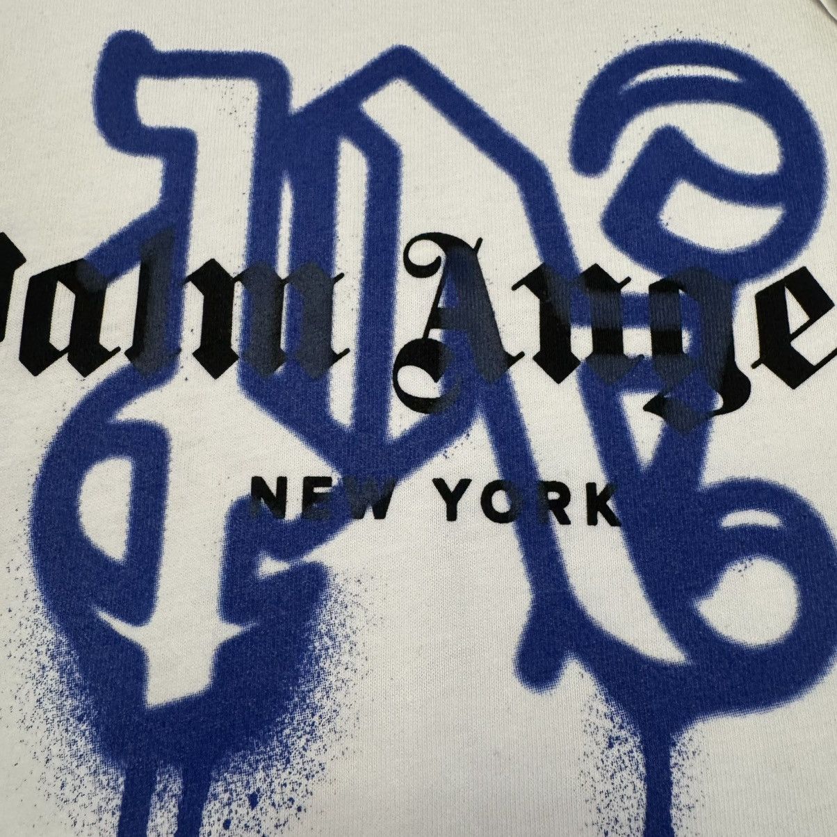 Palm Angels NY Monogram Spray Tee in White, Men's (Size Xl) — image 3 of 6