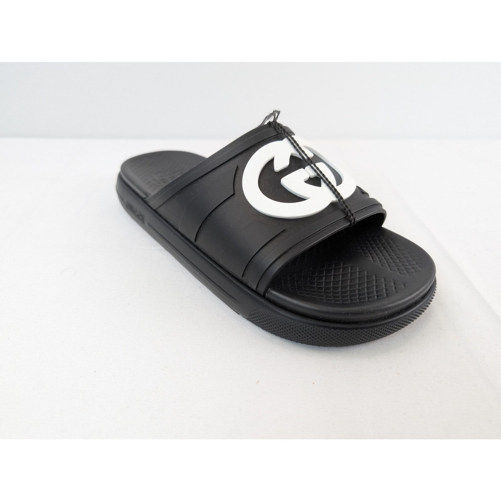 Gucci o1rshd1 Pursuit Logo Embossed Rubber Slide Slipper Black Size US 11.5 / EU 44-45 - 3 Thumbnail