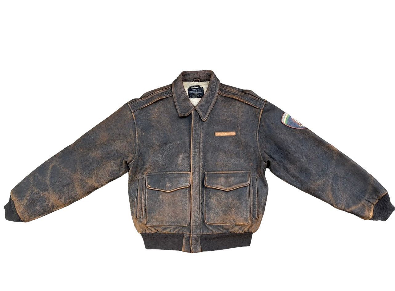 Avirex Trashed Vintage 1991 Avirex Glenn Miller A2 Leather Jacket Size US M / EU 48-50 / 2 - 2 Thumbnail
