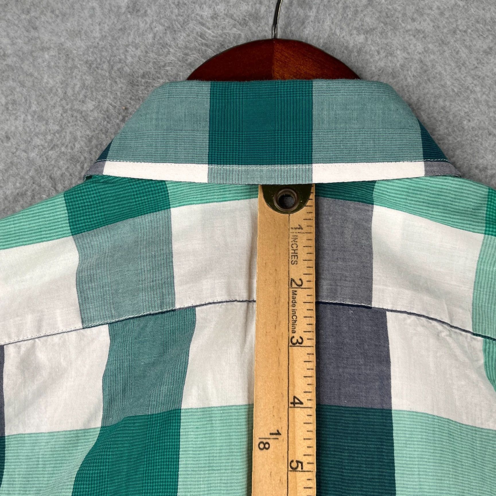 Express Express Shirt Modern Fit Medium Blue Teal Check Button-Up Long Sleeve Mens Size US M / EU 48-50 / 2 - 7 Thumbnail
