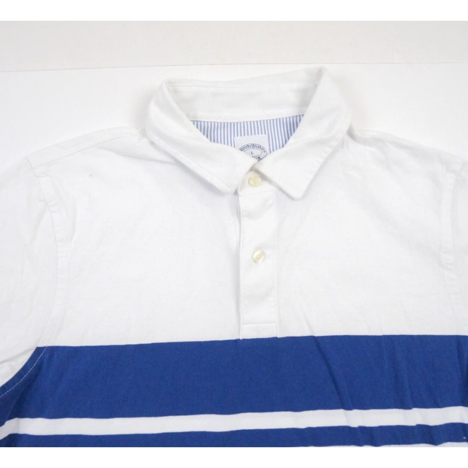 Brooks Brothers Brooks Brothers Polo Shirt Mens Large White Short Sleeve Collared Adult Size US L / EU 52-54 / 3 - 2 Thumbnail