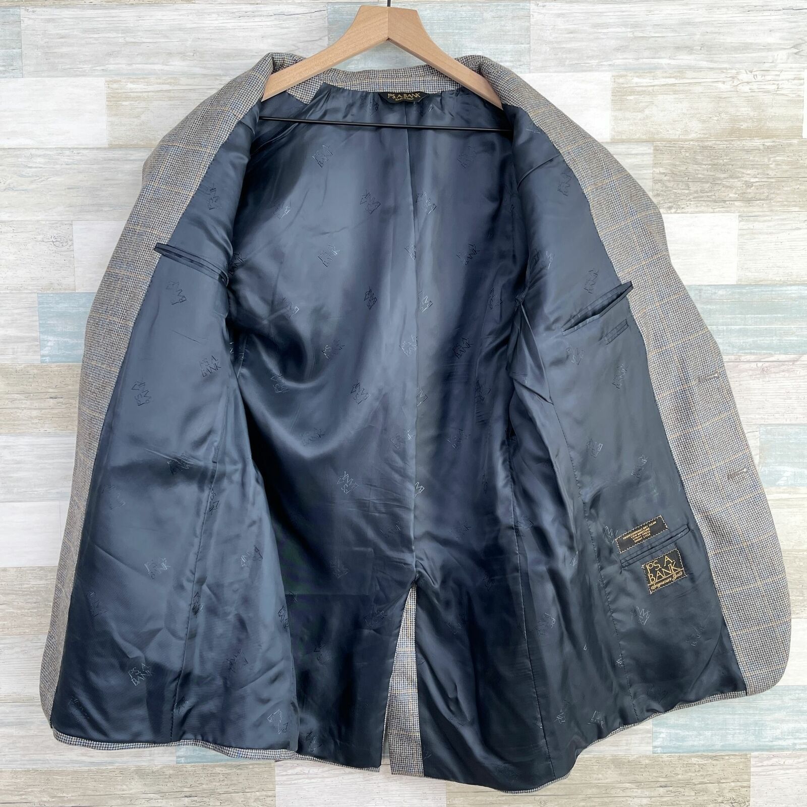 Jos. A. Bank Jos A Bank Signature Gold Sport Coat Blue Windowpane 41L Size 40L - 4 Thumbnail