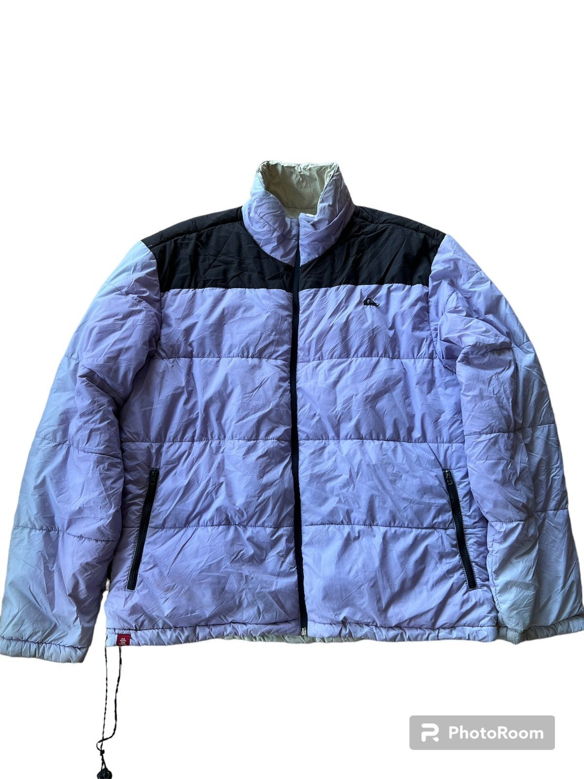 image of Faded Quiksilver Revisble Puffer Jacket in Purple, Men's (Size Medium)