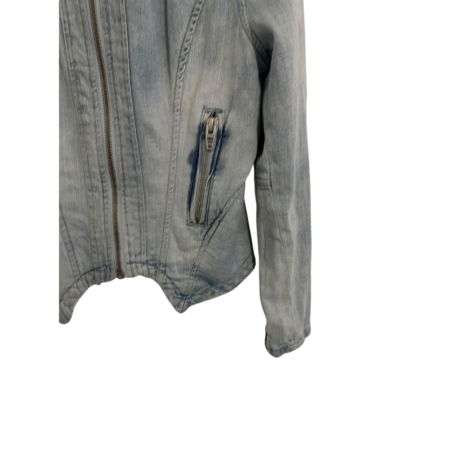 BLANKNYC BLANK NYC Blue Long Sleeve Zip Pocket Denim Zip Up Jacket Size S / US 4 / IT 40 - 7 Thumbnail