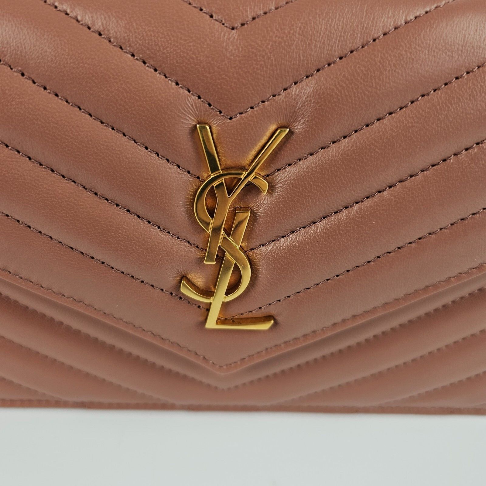 Saint Laurent Paris SAINT LAURENT Cassandre Envelope Barely Pink Leather Chain W Size ONE SIZE - 5 Thumbnail