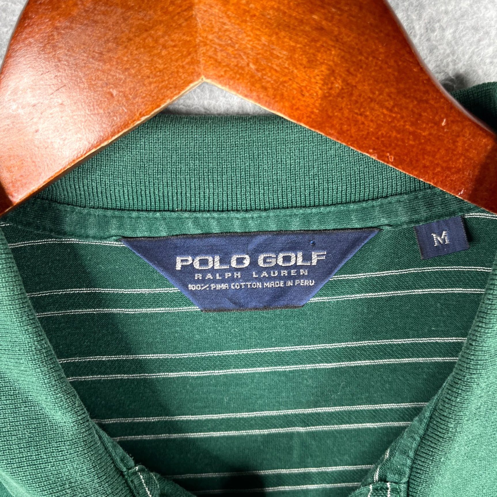 Polo Ralph Lauren Polo Ralph Lauren Polo Shirt Medium Forest Green Striped Pima Cotton Mens Size US M / EU 48-50 / 2 - 5 Thumbnail