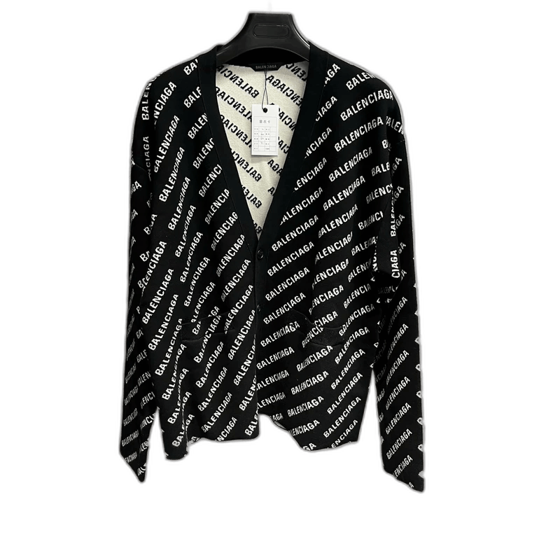 Balenciaga Balenciaga Black Logo Knit Sweater Cardigan Size US S / EU 44-46 / 1 - 1 Thumbnail