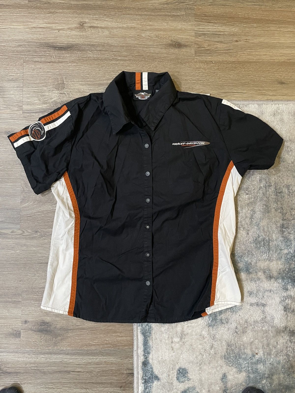 Harley Davidson × Vintage Harley Davidson cropped button up Size L / US 10 / IT 46 - 1 Thumbnail