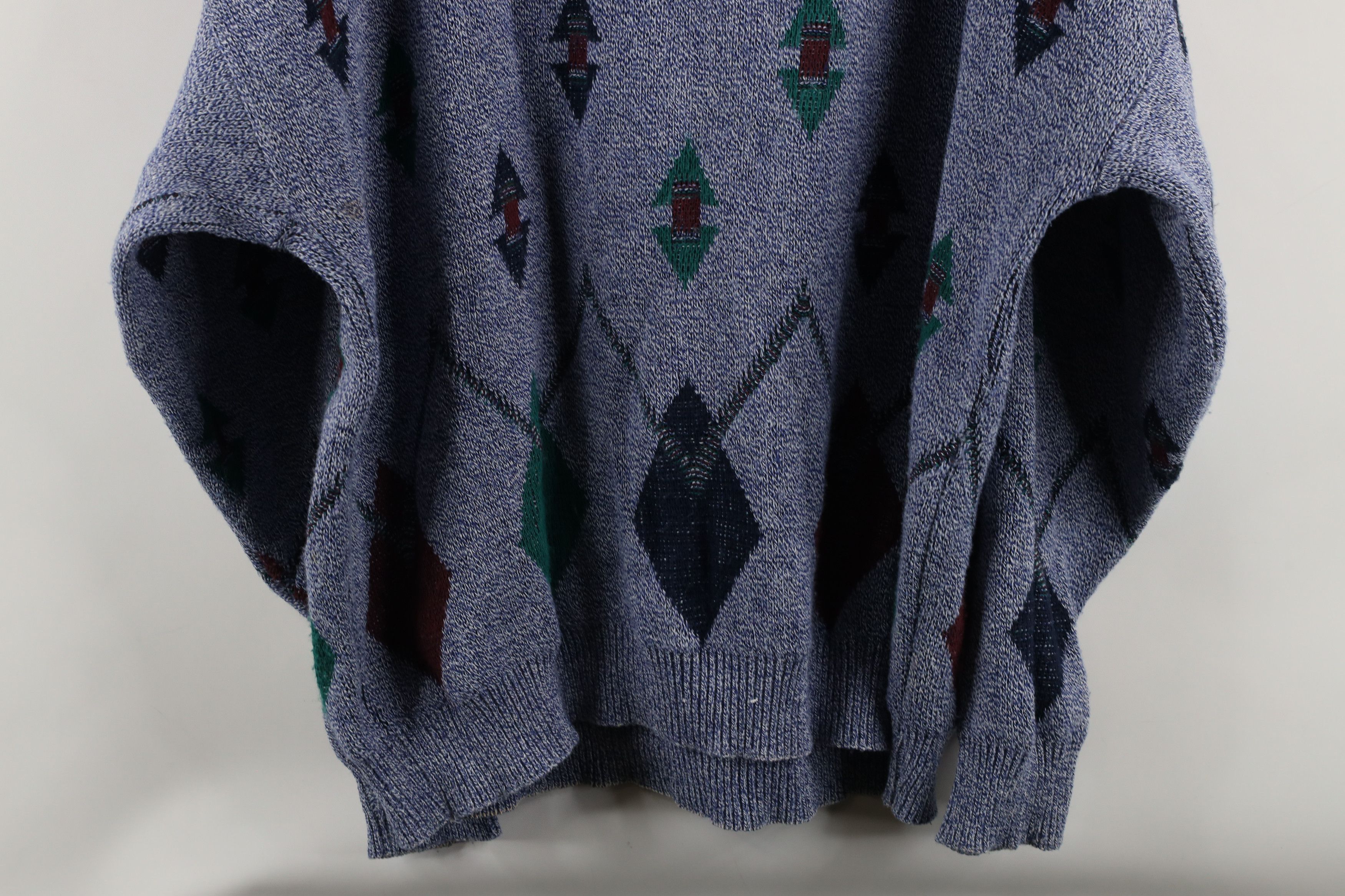 Vintage Vintage 90s Streetwear Diamond Knit Crewneck Sweater USA Size US XL / EU 56 / 4 - 12 Thumbnail
