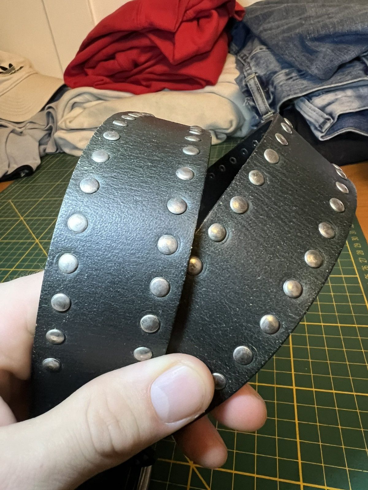 Vintage Vintage genuine leather studded belt Size ONE SIZE - 7 Thumbnail