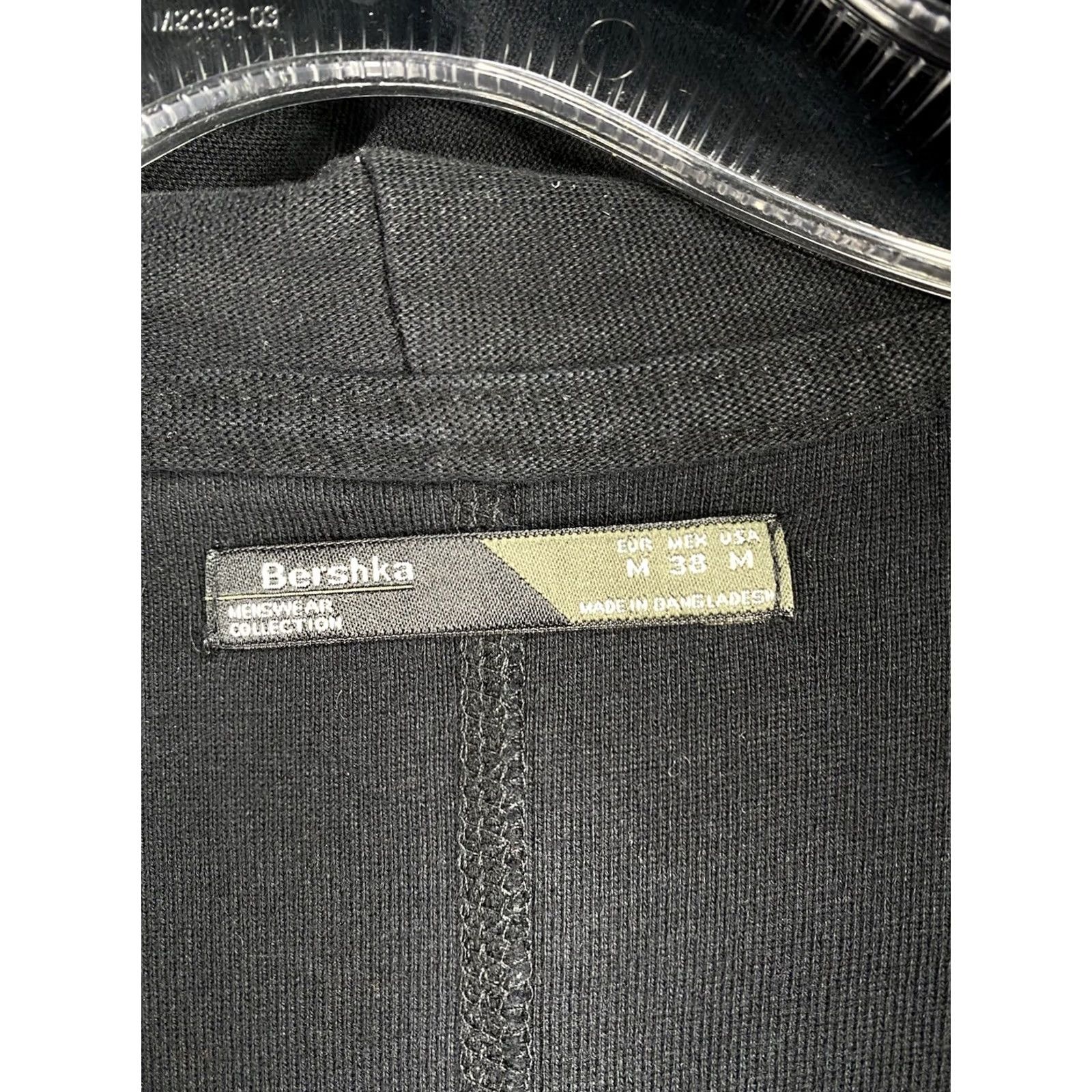Bershka Bershka Mens M Black Hoodie Longline Open Front Hooded Cardigan Jacket Pockets Size US M / EU 48-50 / 2 - 3 Thumbnail