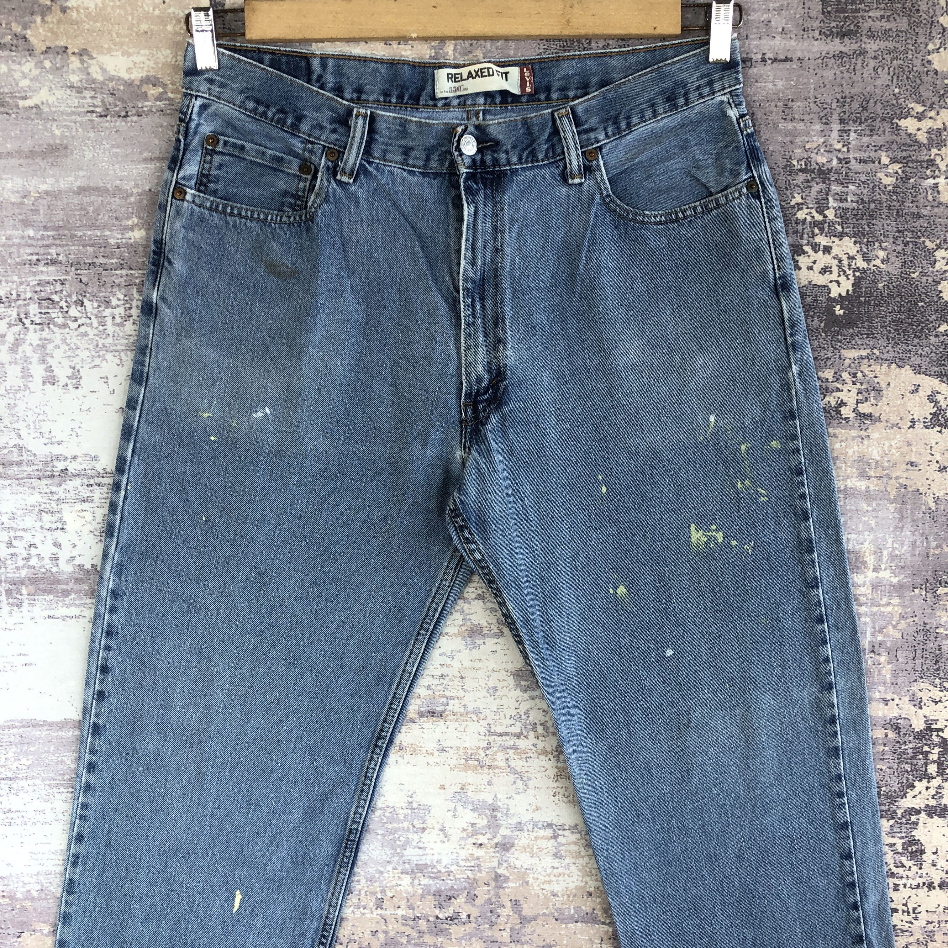 Levi's Vintage Painter Levis Faded Blue Jeans Levi's 550 Denim Size US 34 / EU 50 - 3 Thumbnail