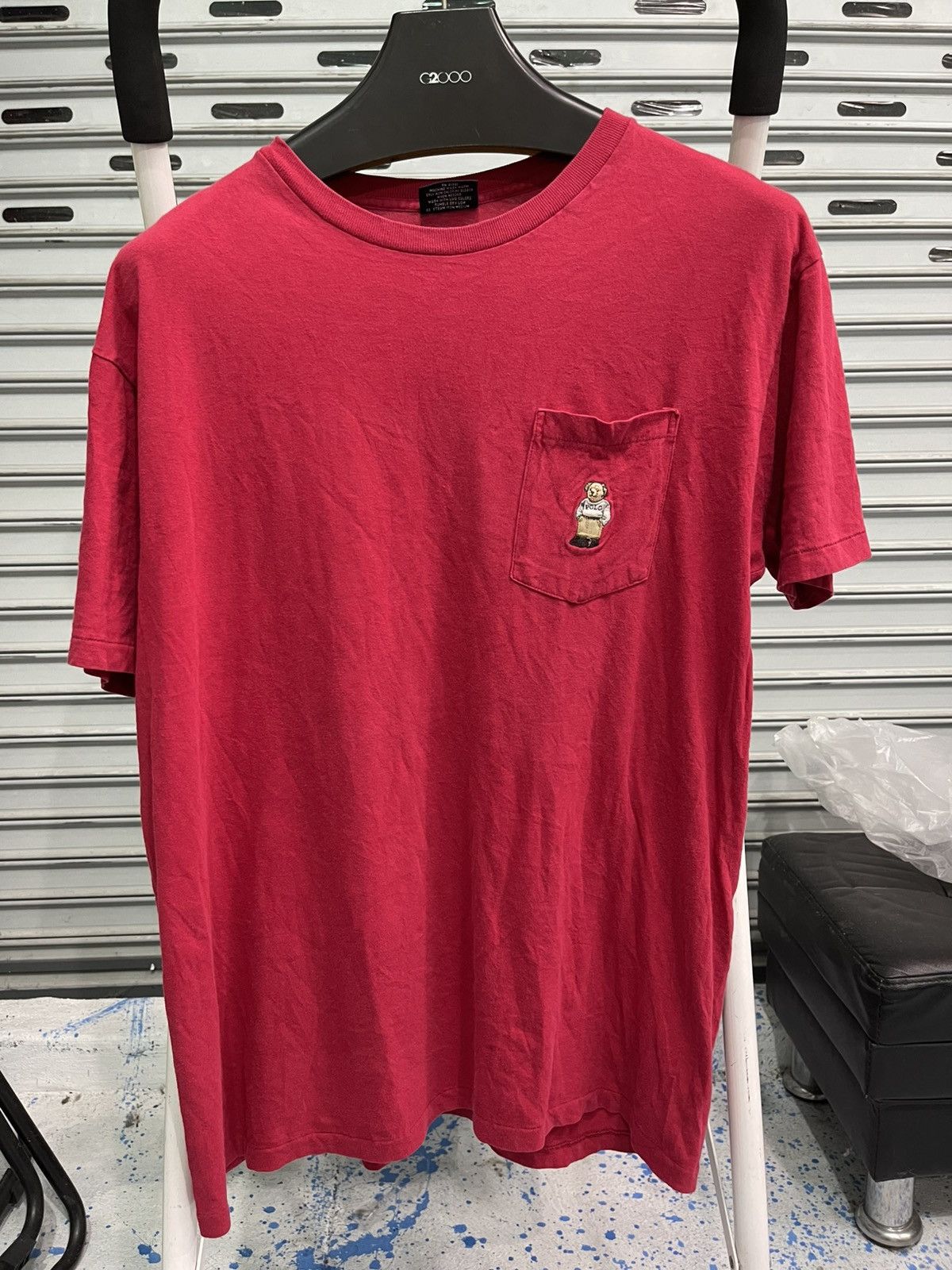 Polo Ralph Lauren Rare Vintage Polo Ralph Lauren Bear Pocket T-Shirt - Red M Size US M / EU 48-50 / 2 - 1 Thumbnail