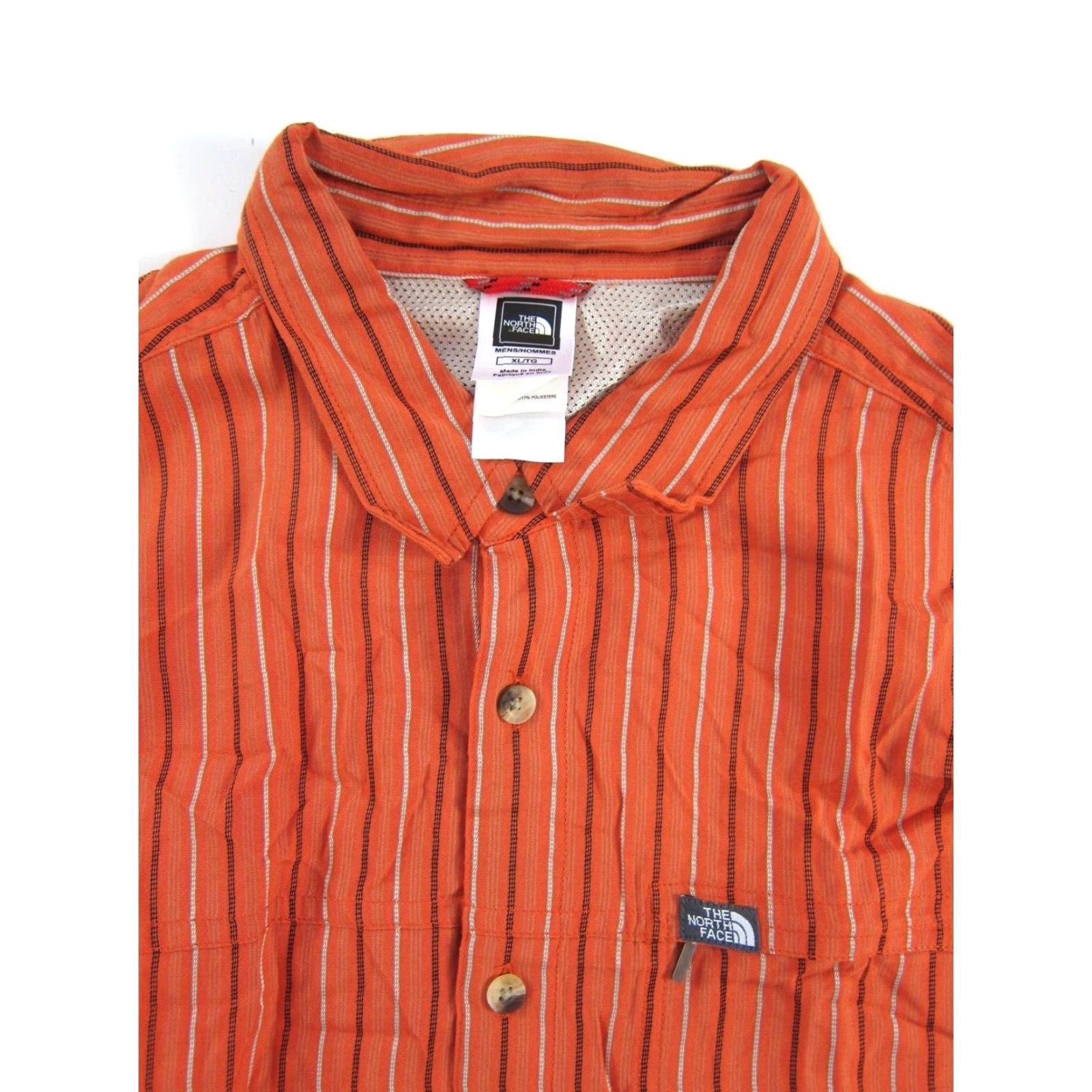 The North Face The North Face Shirt Men XL Button-Down Cotton Orange Black Stripe Long Sleeve Button Up Size US XL / EU 56 / 4 - 4 Thumbnail