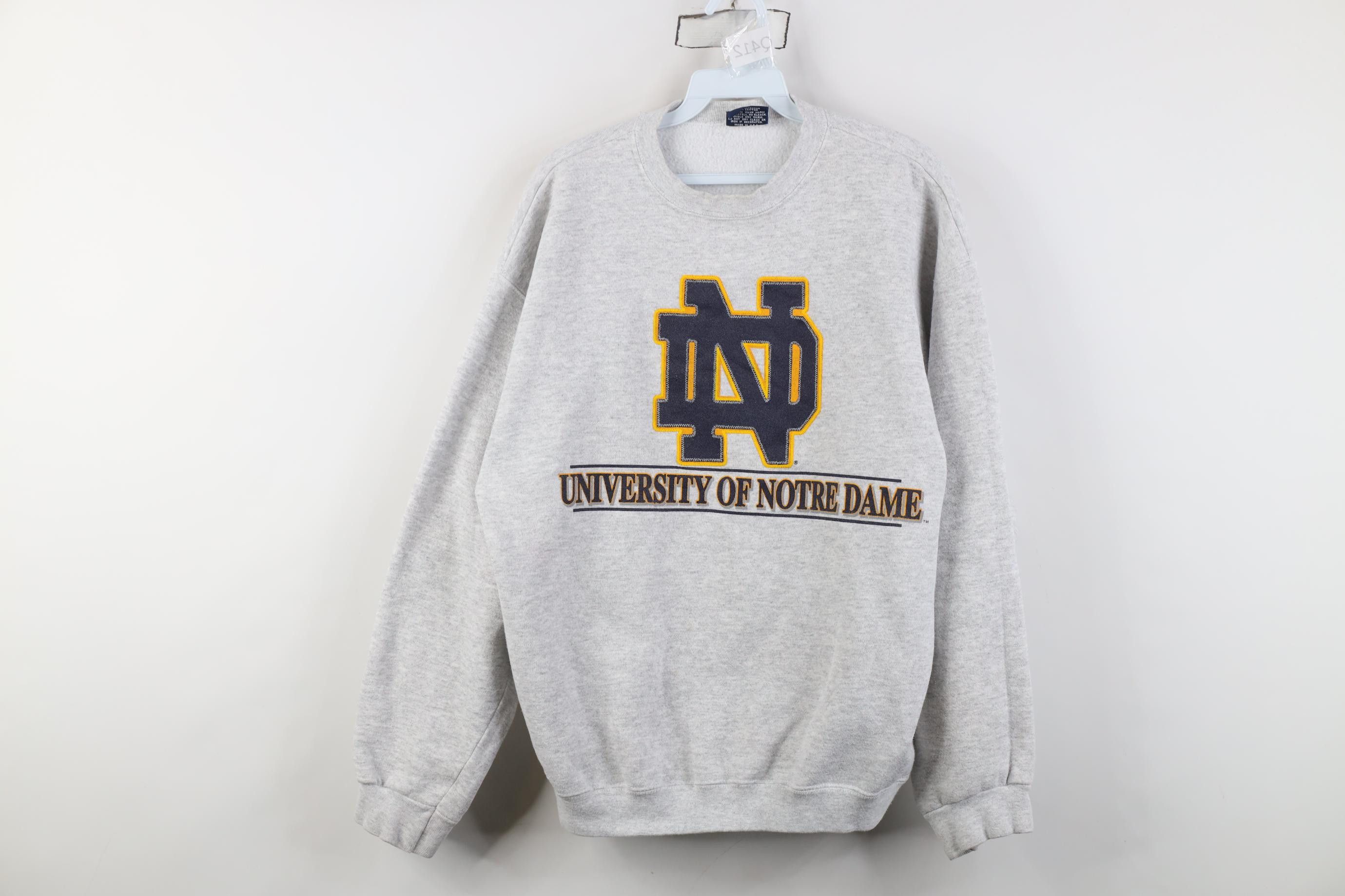 Vintage Vintage 90s University of Notre Dame Crewneck Sweatshirt USA Size US L / EU 52-54 / 3 - 1 Thumbnail