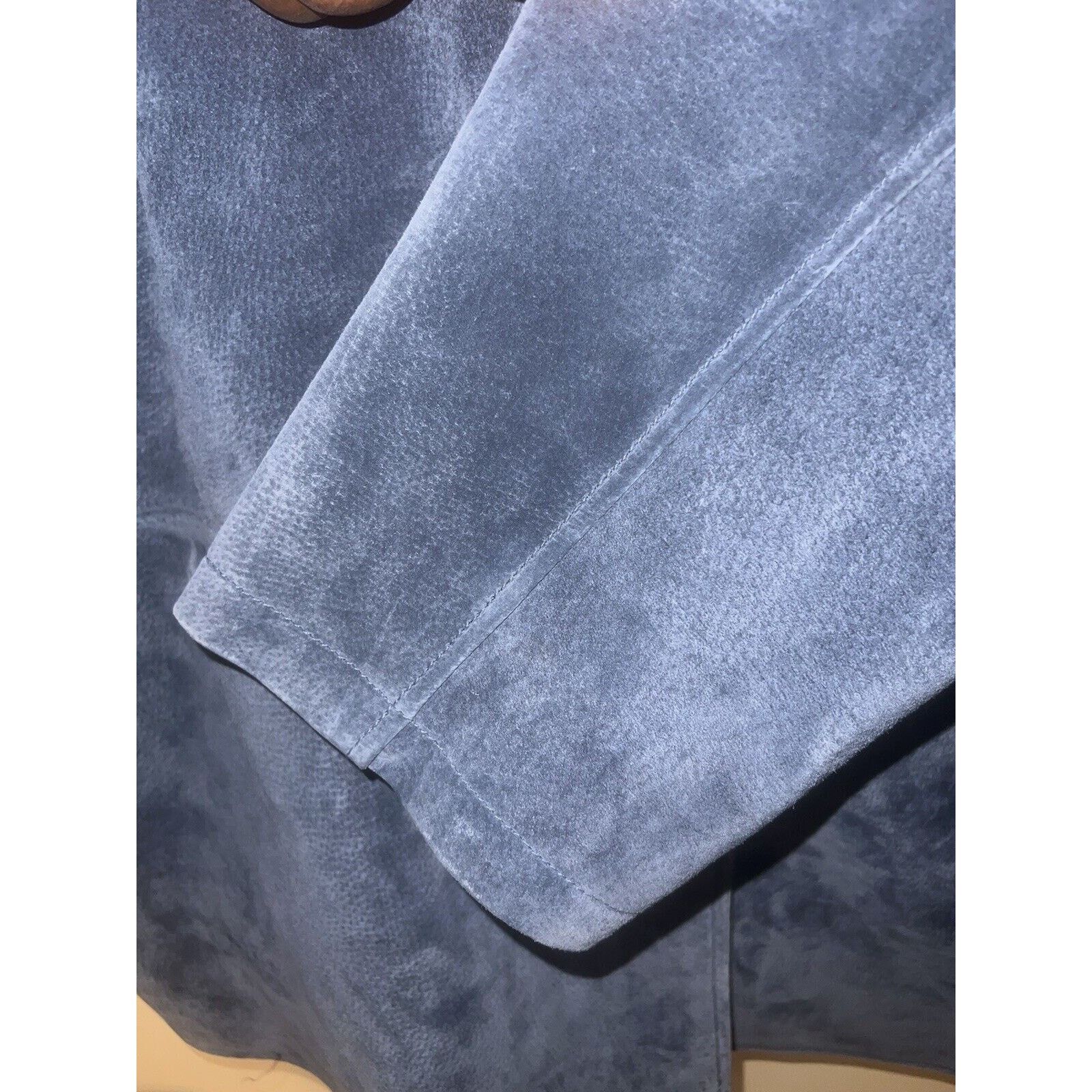 & Other Stories ISZ Genuine Leather Suede Coat Parka Jacket Women's XL Blue Size XL / US 12-14 / IT 48-50 - 7 Thumbnail