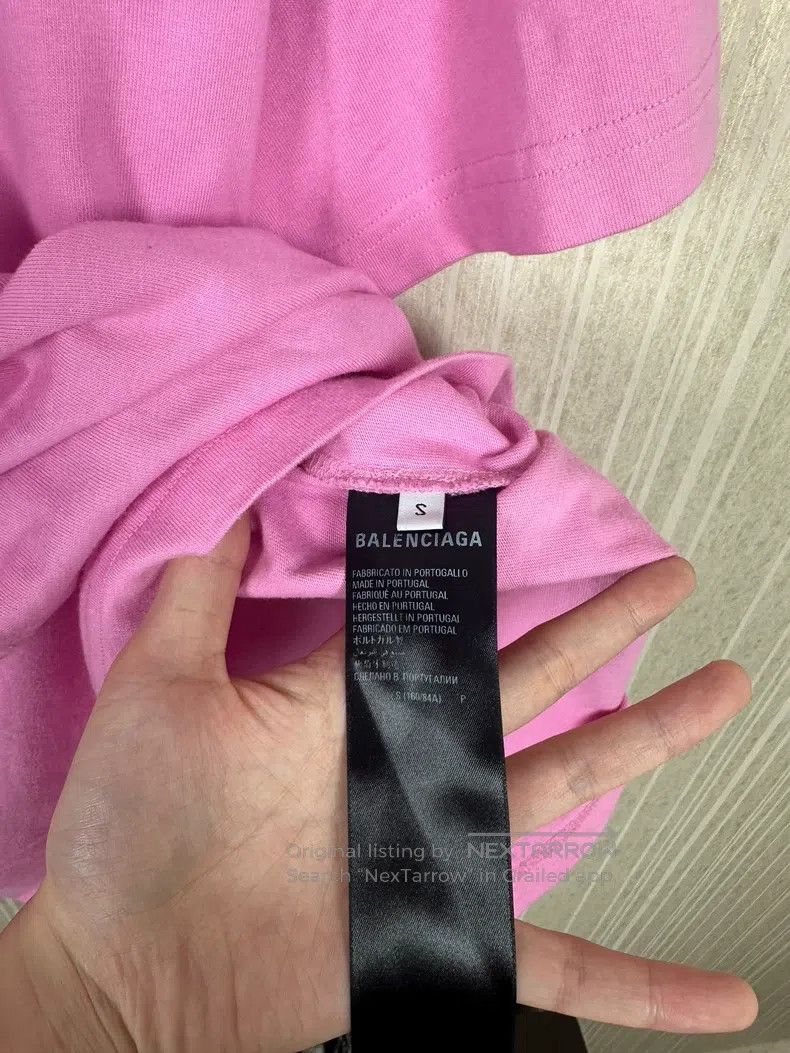 Balenciaga Balenciaga Pink logo short sleeve Size US S / EU 44-46 / 1 - 3 Thumbnail