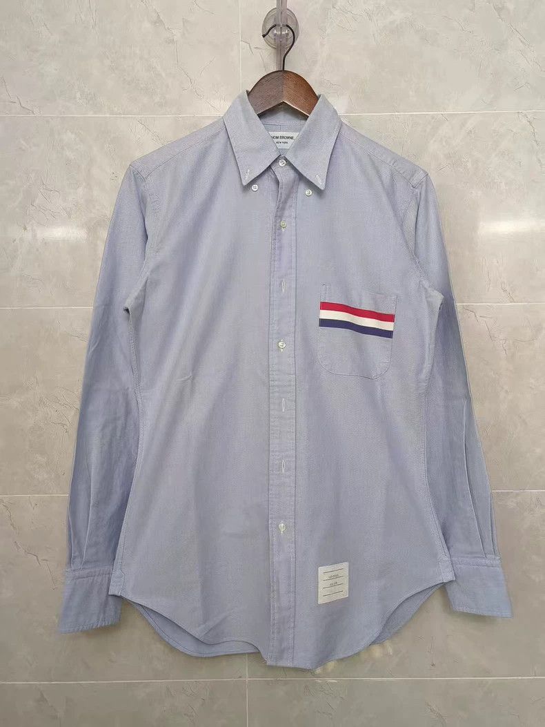 Thom Browne Blue Striped Long Sleeve Shirt-dmc
