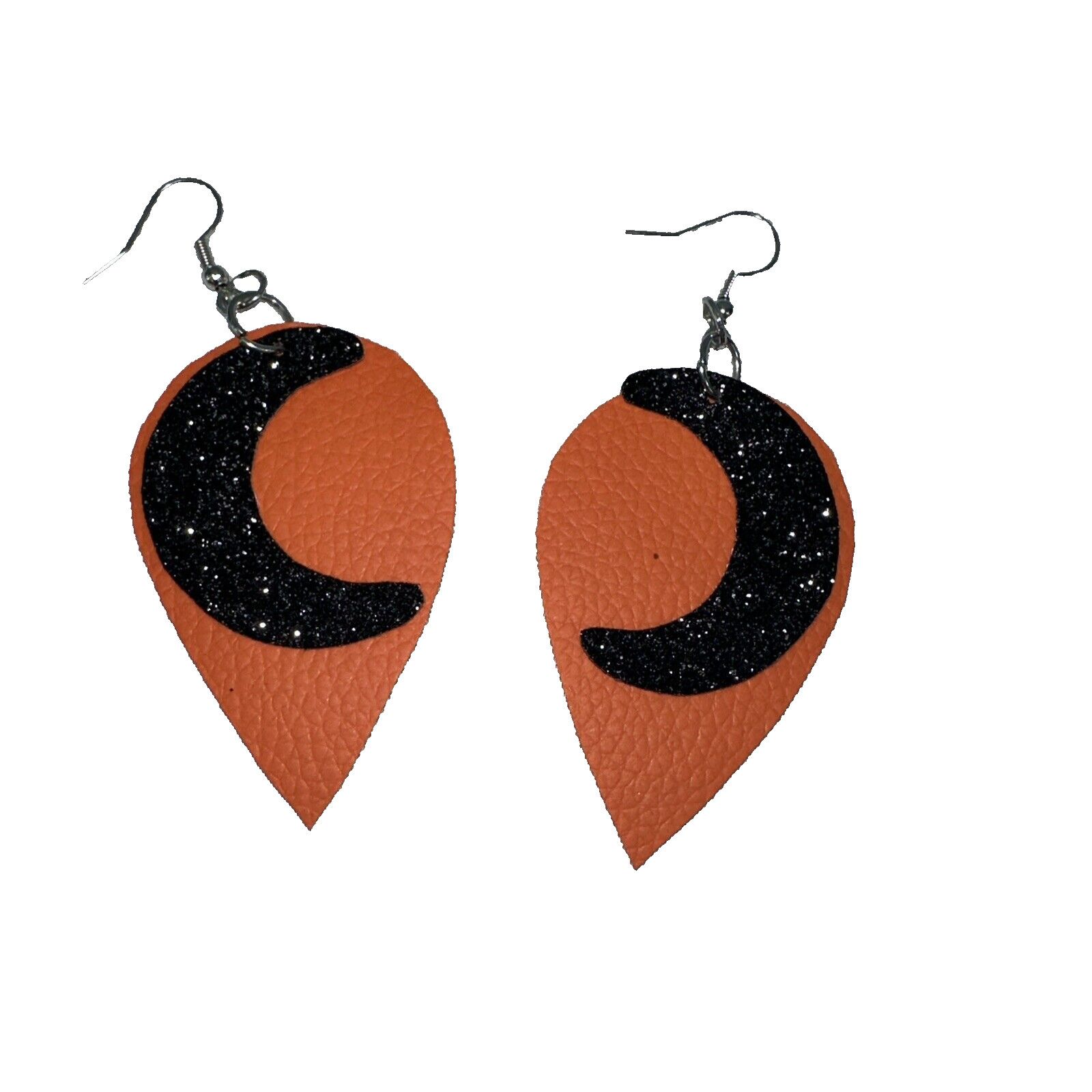 Homemade Moon Earrings Handmade by my Grandaughter Orange & Black Size ONE SIZE - 8 Thumbnail