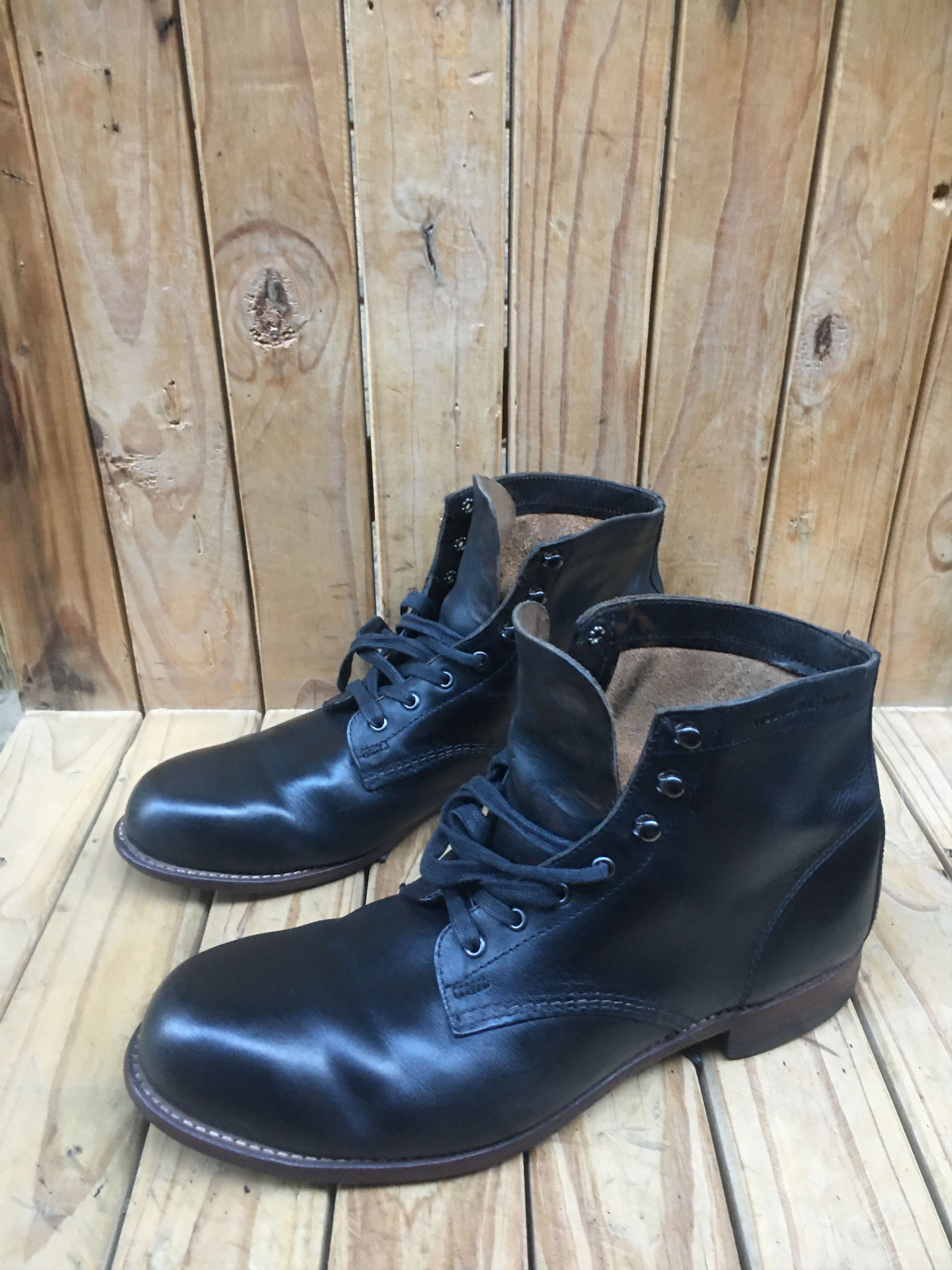 wolverine 1000 miles black leather boots sz US 12 D