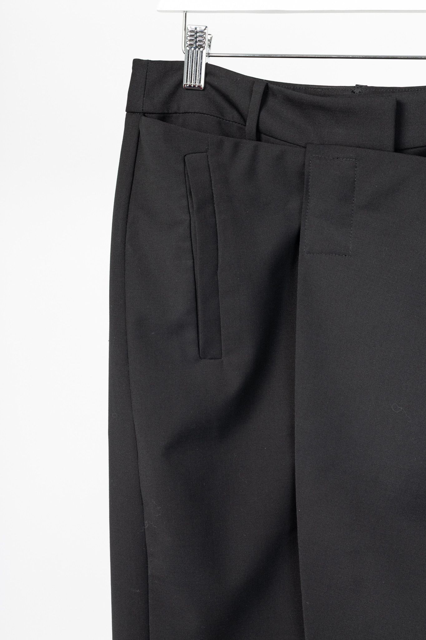 Tibi Tibi Black Tropical Wool Wrap Trouser Skirt Size 27" / US 4 / IT 40 - 4 Thumbnail