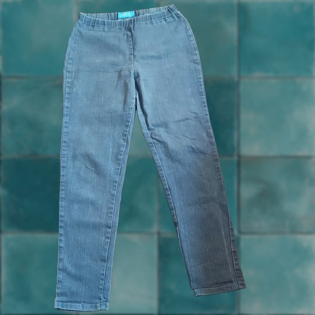 Vintage Jeanbay Jeans Women's Skinny Pull Up Heather Gray Size S Regular - Gray, Cotton Polyester Spandex - B755 Size 28" / US 6 / IT 42 - 1 Thumbnail