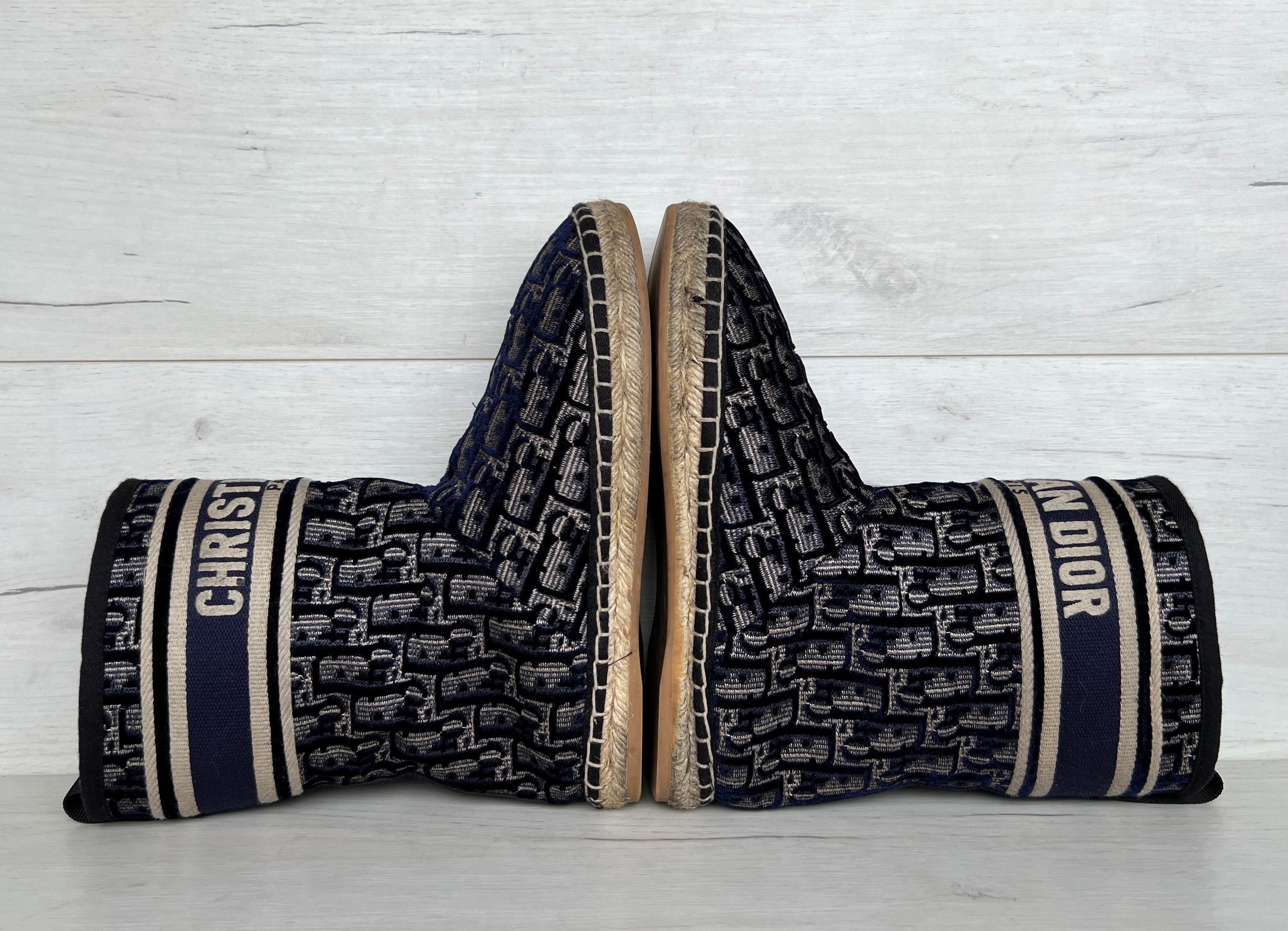 Dior CHRISTIAN DIOR Velvet Oblique Granville Espadrille Boots Size US 8 / IT 38 - 10 Thumbnail