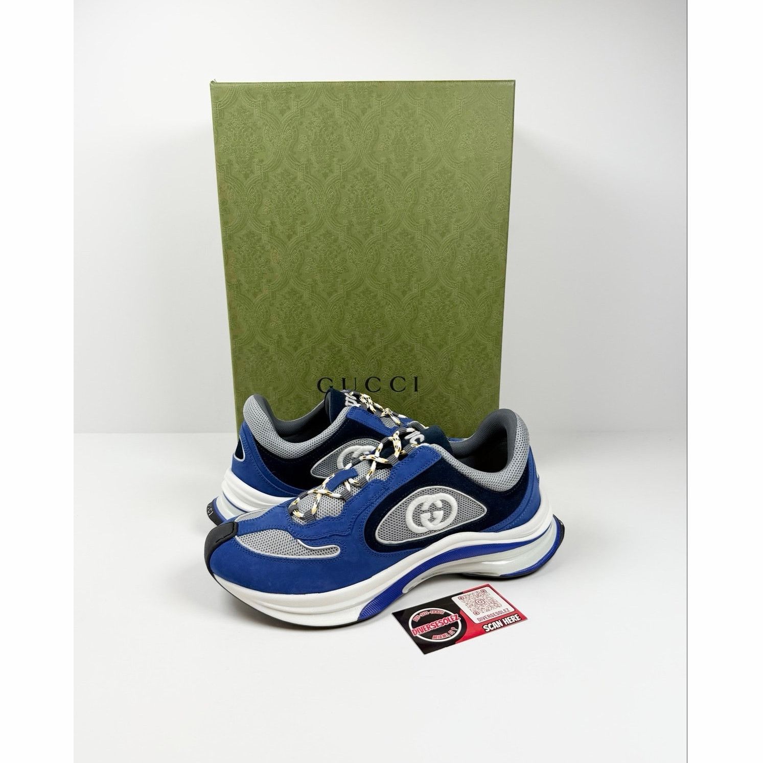 Gucci Size 8.5US - Gucci Run Sneaker Blue NEW Size US 8.5 / EU 41-42 - 1 Thumbnail