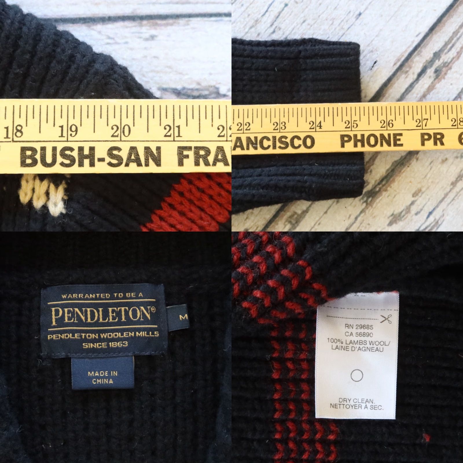 Pendleton Vintage Pendleton Wool Zip Up Sweater M Men Black Size M Wool Zip Up Pendleton Mens Sweater 1960s Size US M / EU 48-50 / 2 - 8 Thumbnail