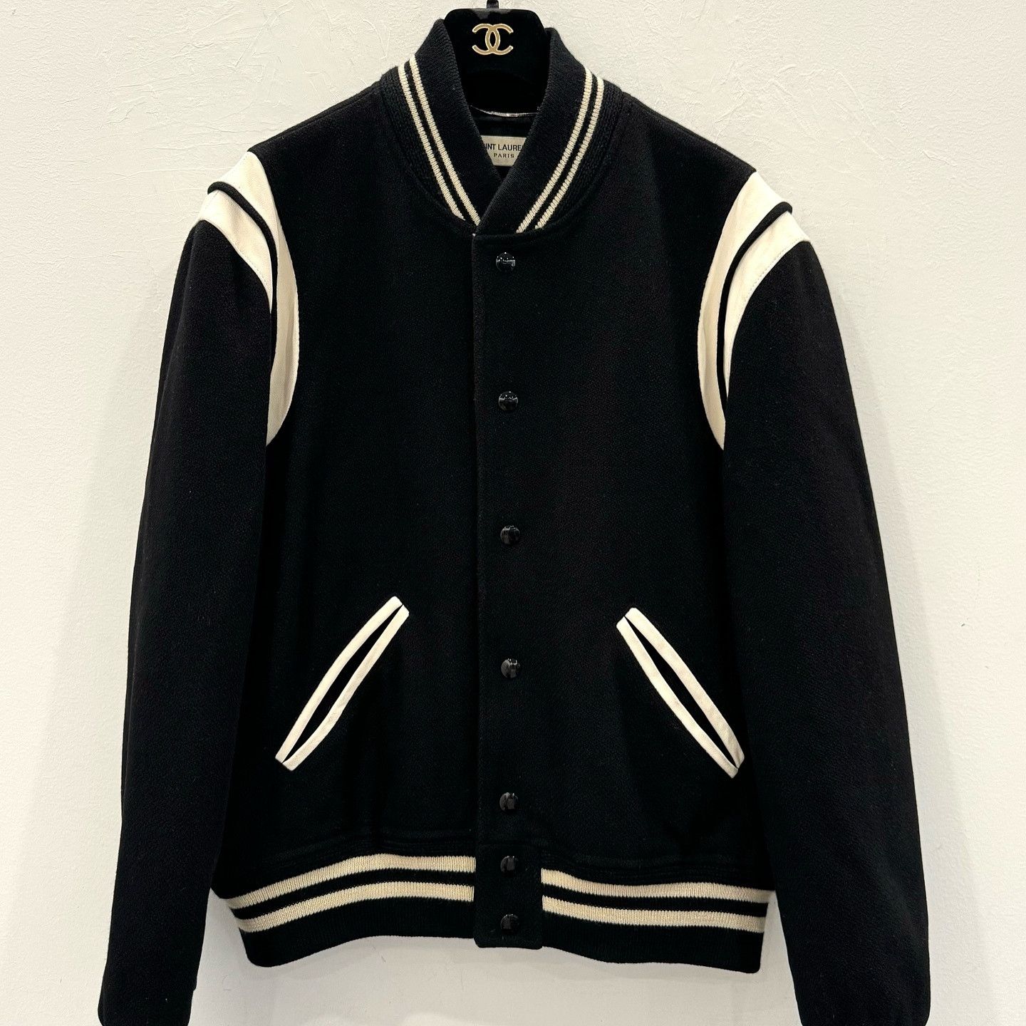 Saint Laurent Paris Saint Laurent Wool Blend Varsity Jacket Size 48 Size US M / EU 48-50 / 2 - 1 Thumbnail